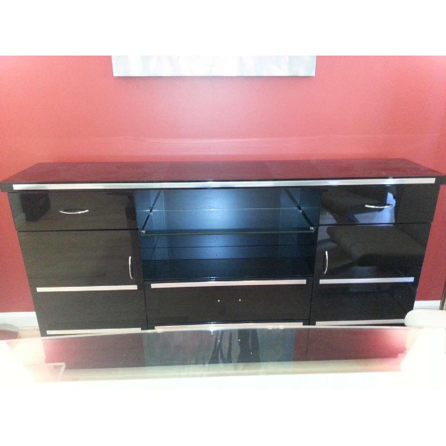 Modern Sideboard/Server in Black Finish AptDeco