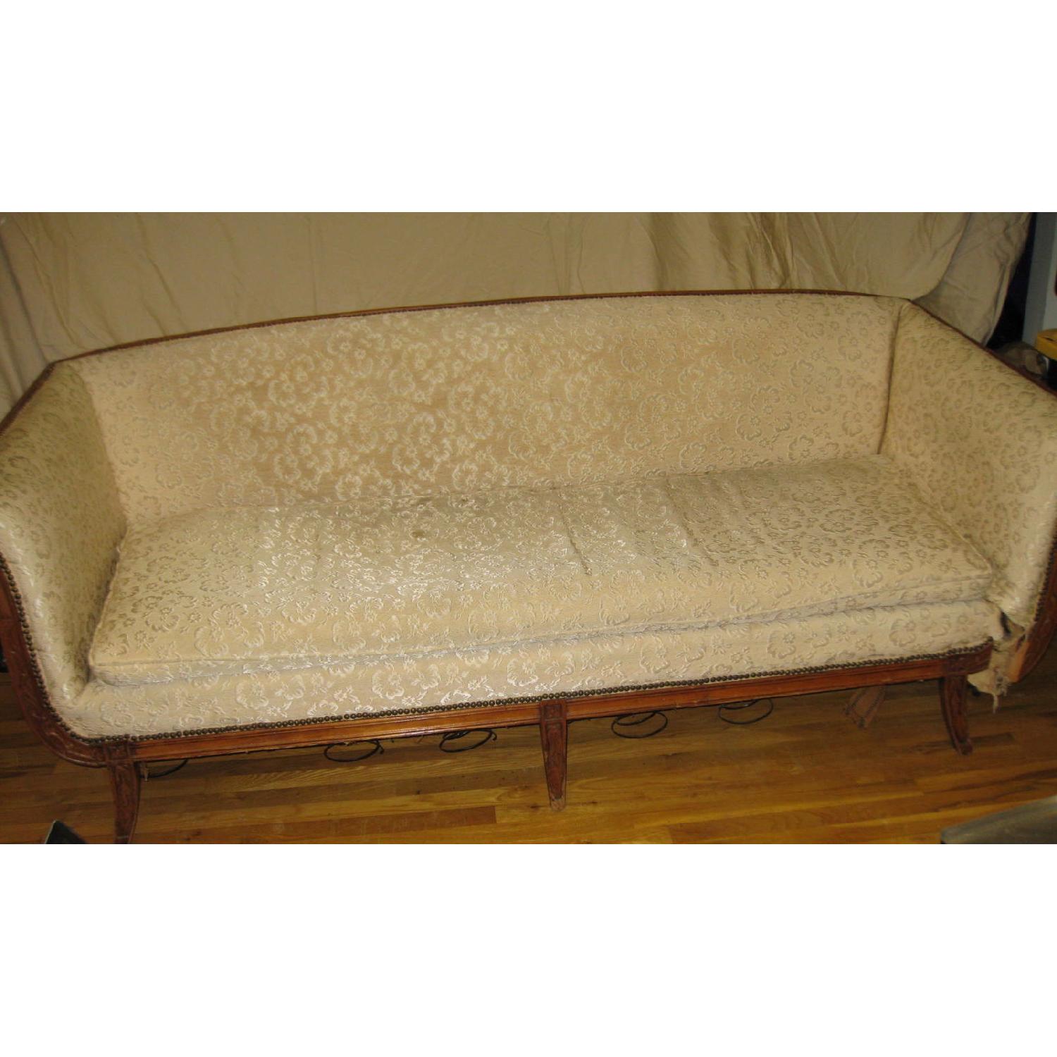 1940s Oak Wood Frame Sofa - image-1