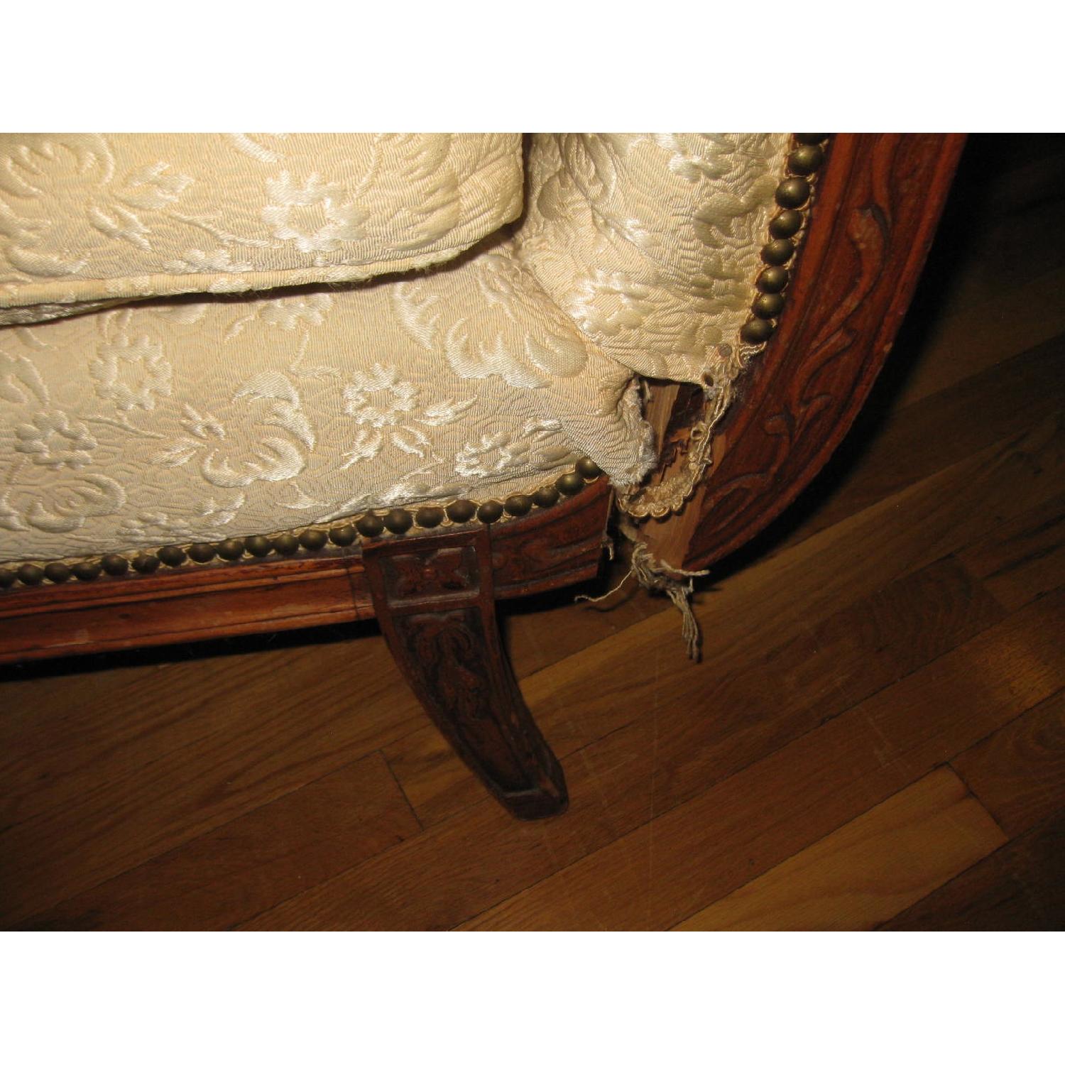 1940s Oak Wood Frame Sofa - image-7