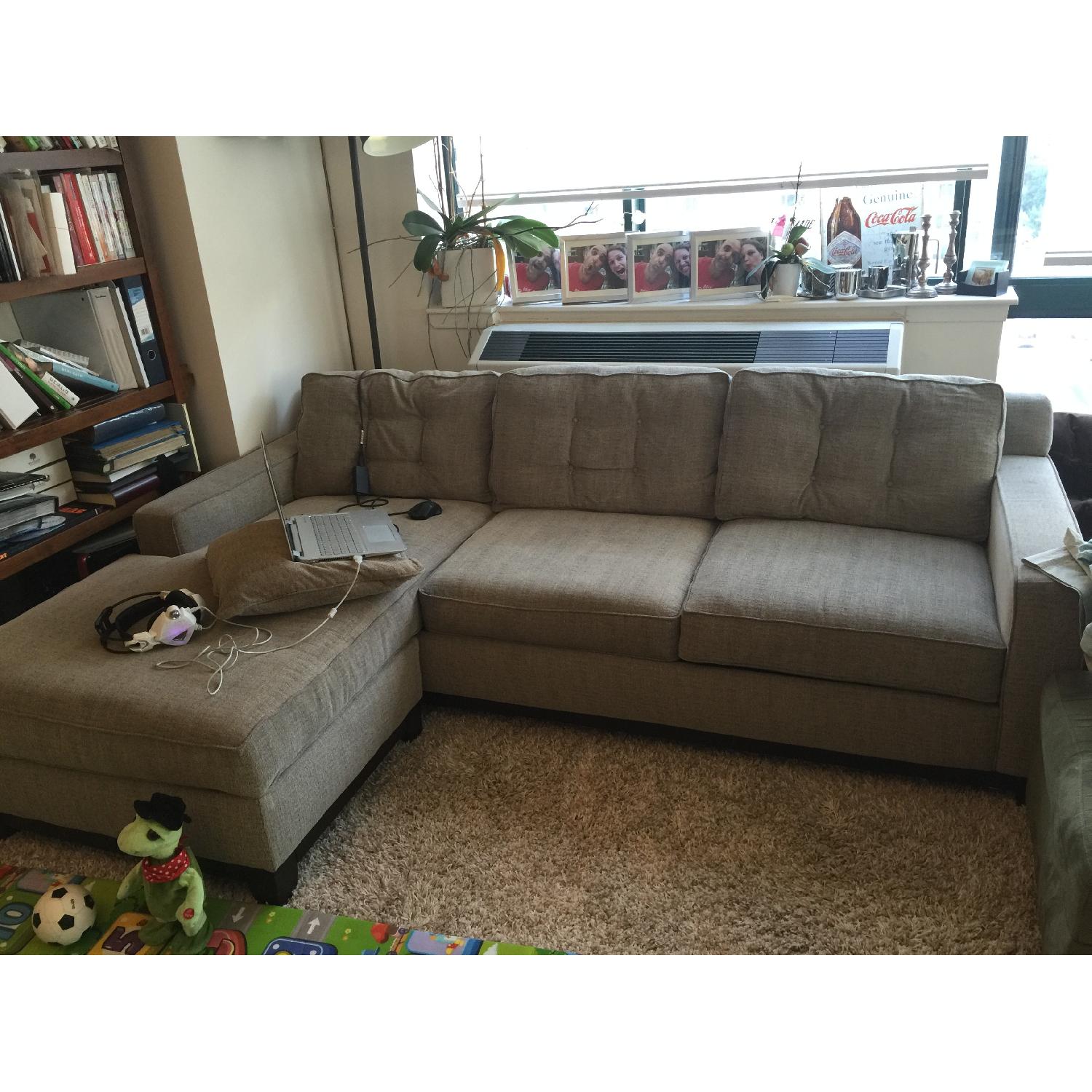 Macy's Clarke Fabric 2-Piece Sectional Queen Sleeper Sofa - image-1