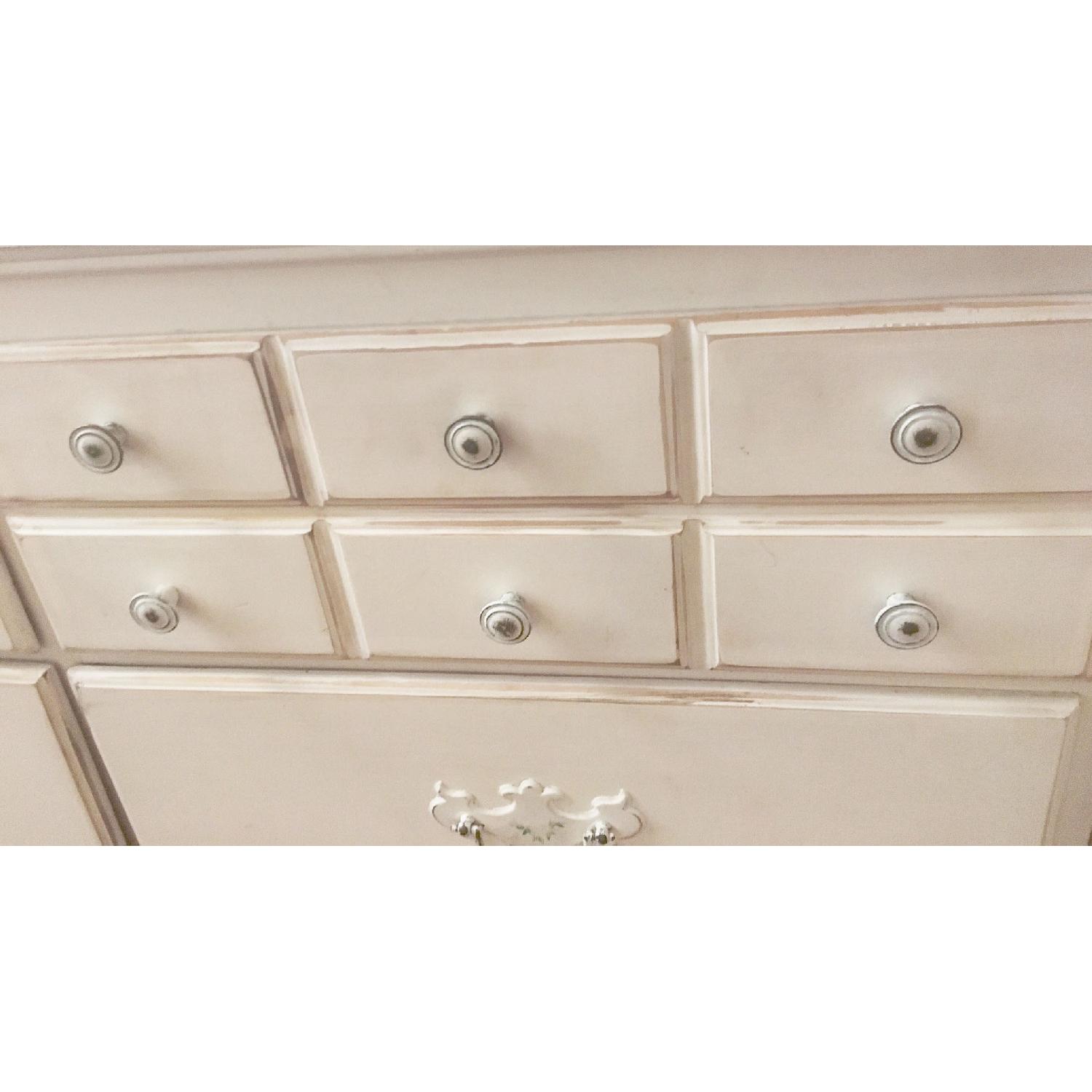 White Shabby Chic Antique Dresser w/ Vanity - image-2