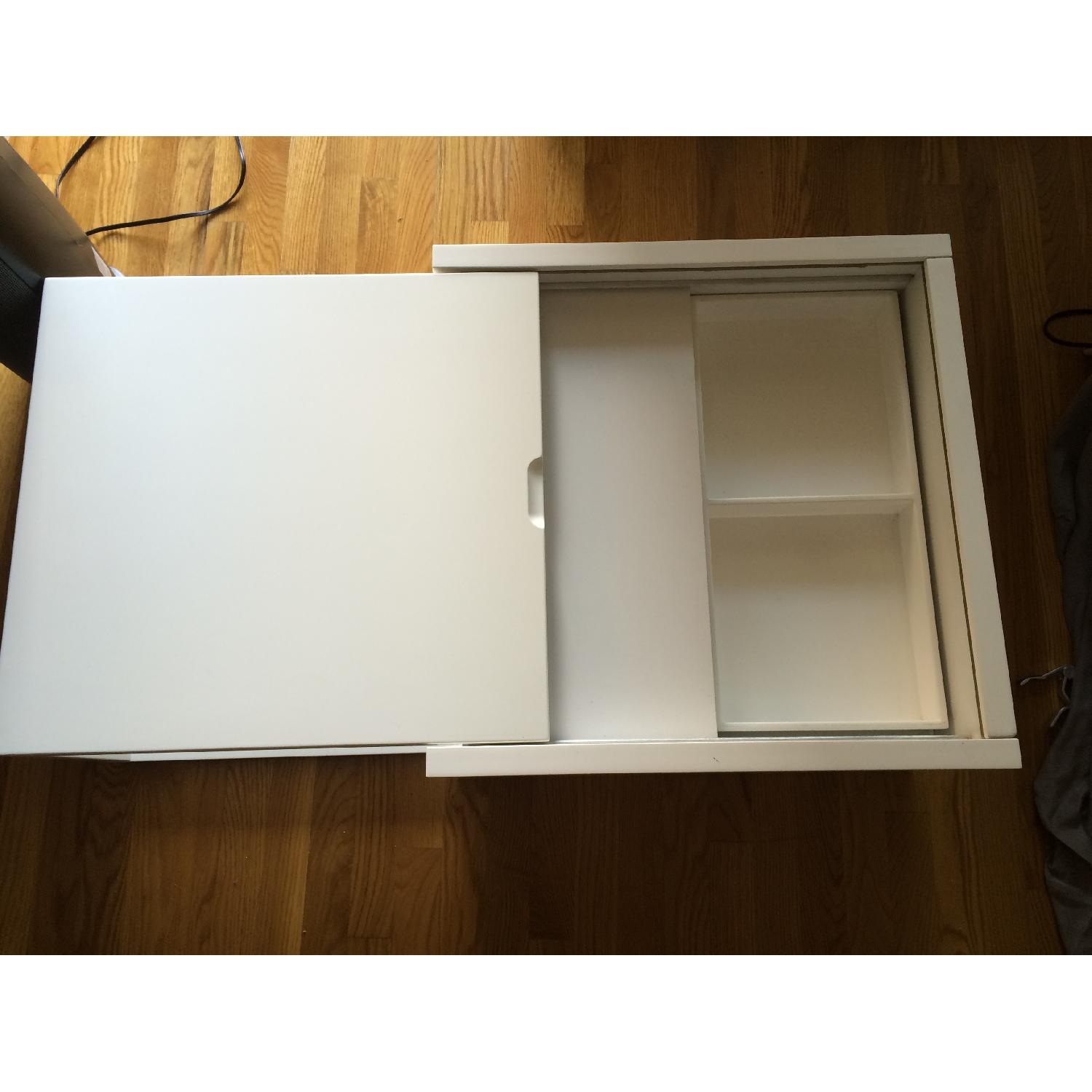 Modern White Coffee Table w/ Storage - image-2