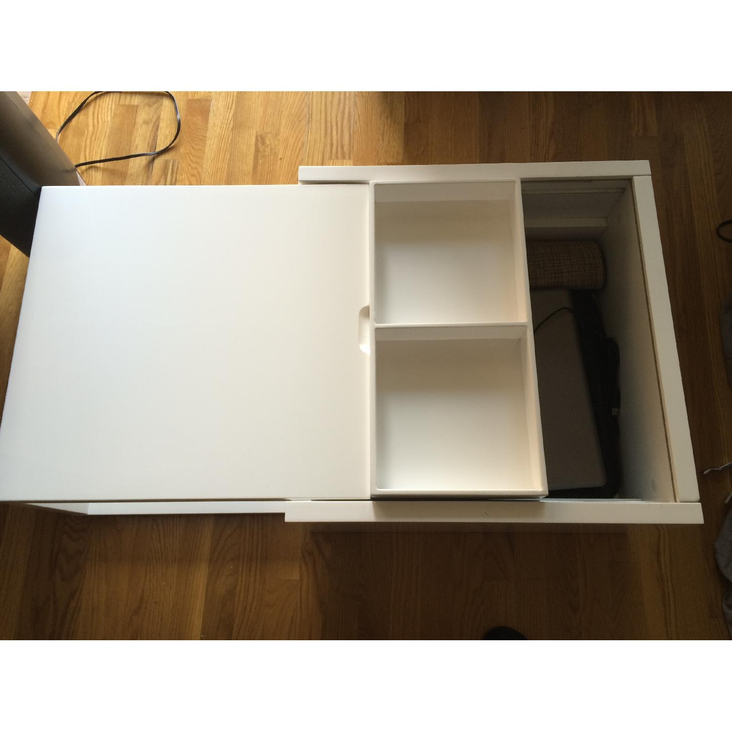 Modern White Coffee Table w/ Storage - image-3