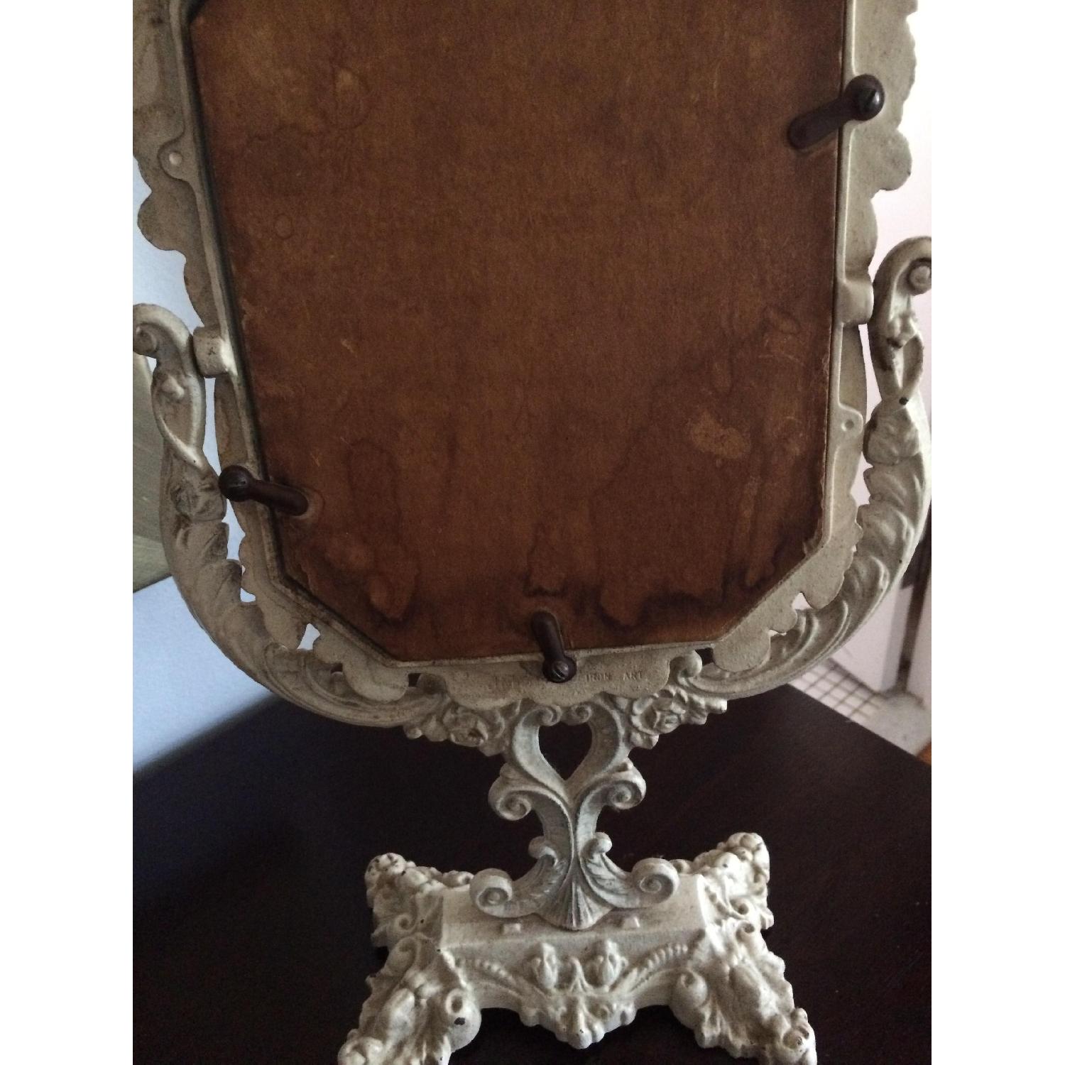 Ornate Cast Iron Victorian Standing Swivel Mirror Picture Frame - image-3