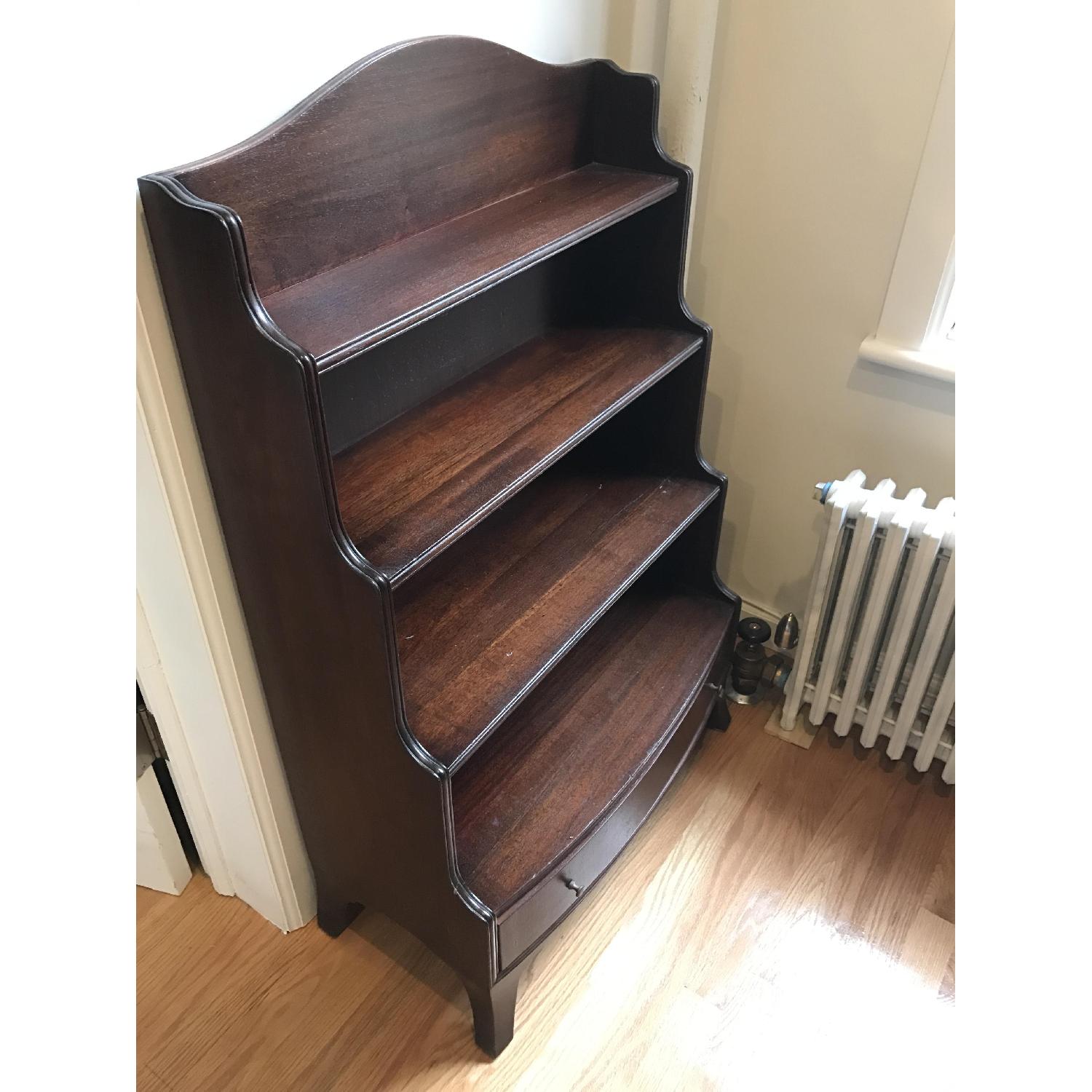 Red Hardwood Tiered & Scalloped Bookshelf - image-2