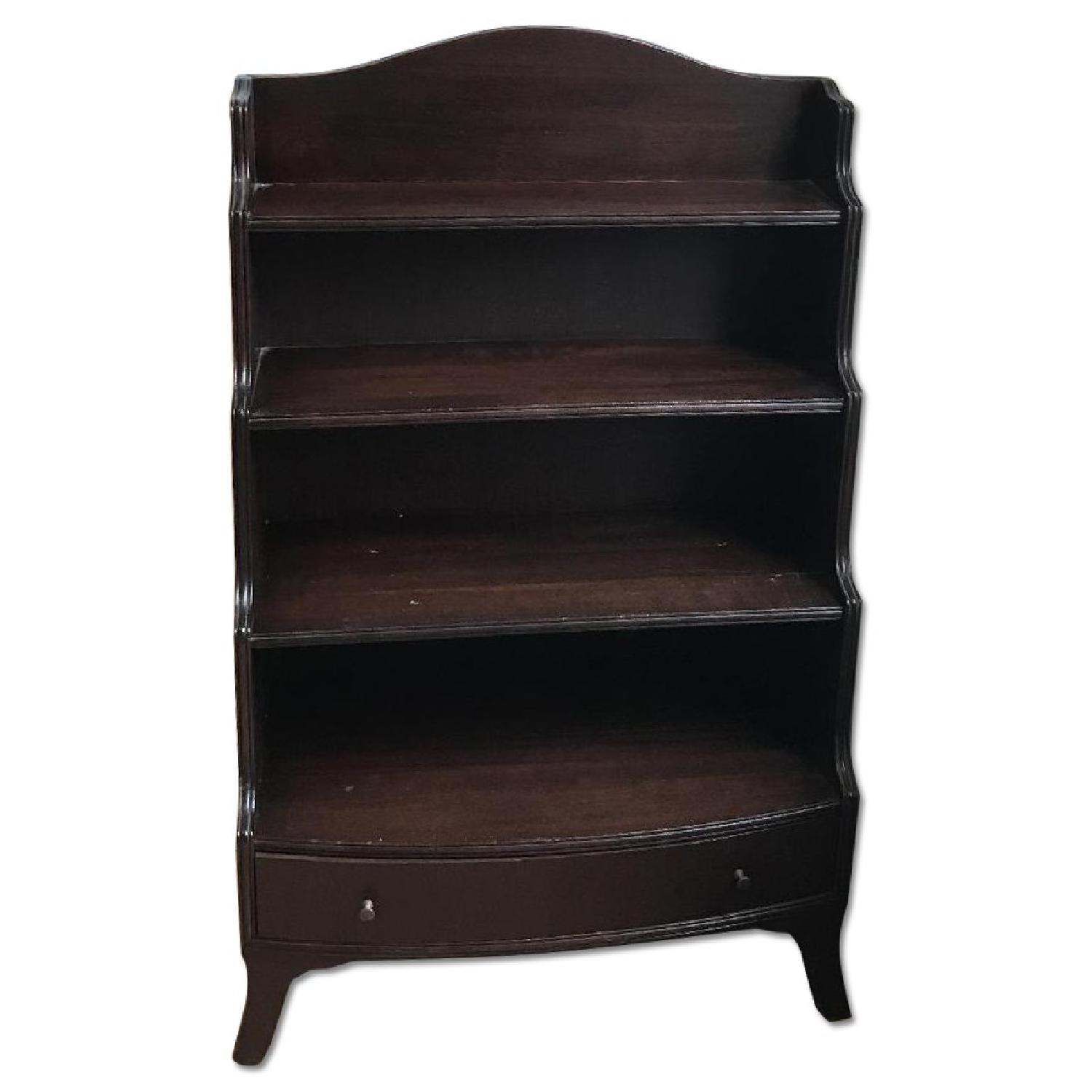 Red Hardwood Tiered & Scalloped Bookshelf - image-0