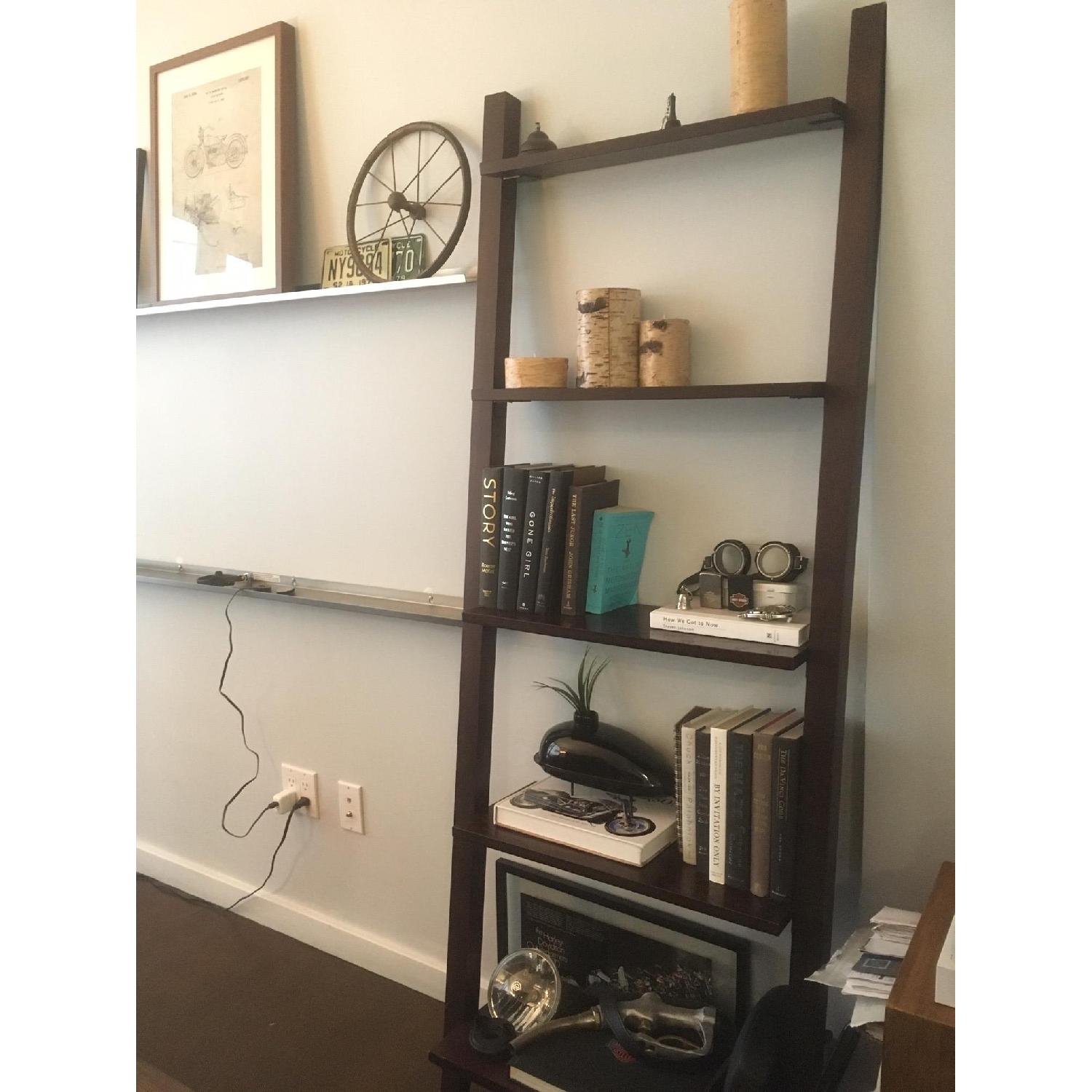 Vintage Crate & Barrel Leaning Bookcase - image-1