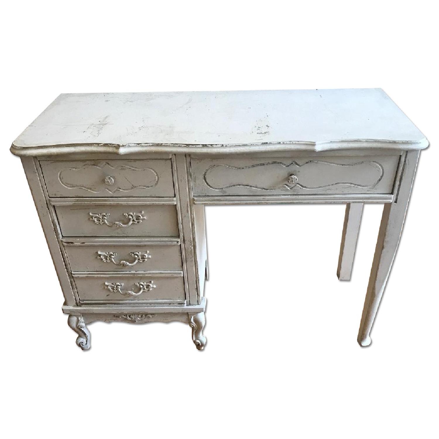 White Antique Desk - image-0
