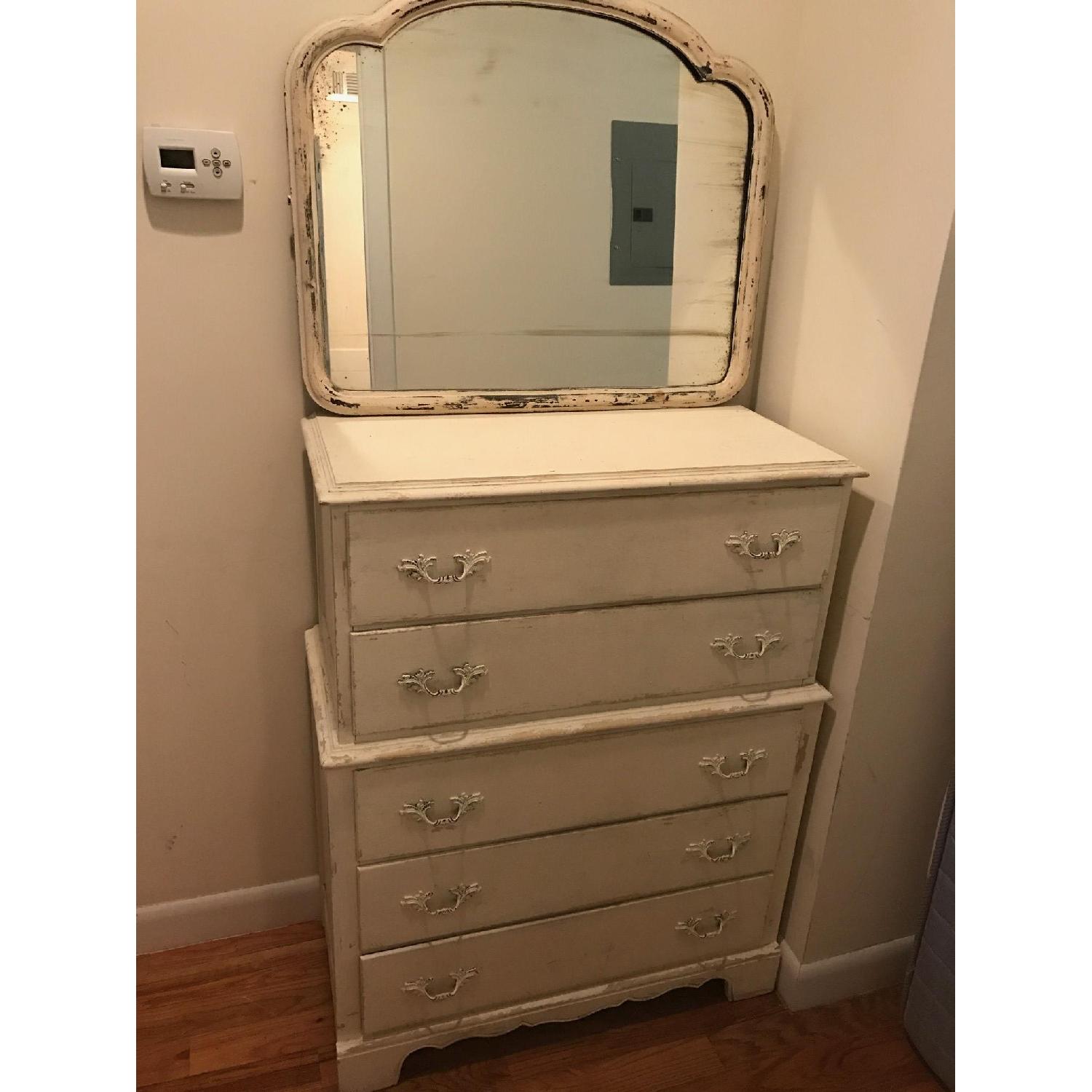 White Antique Dresser + Matching Desk - image-4