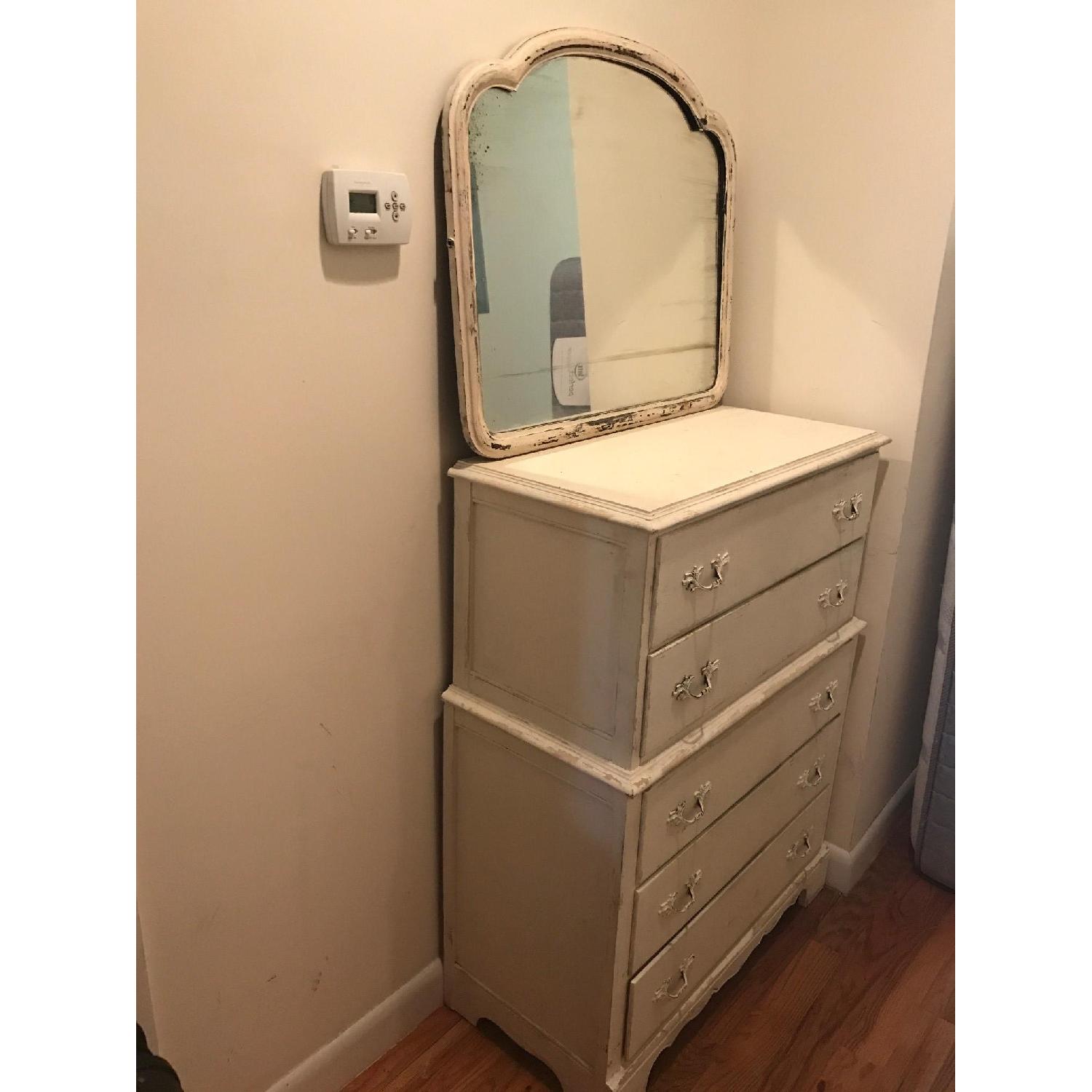 White Antique Dresser + Matching Desk - image-5