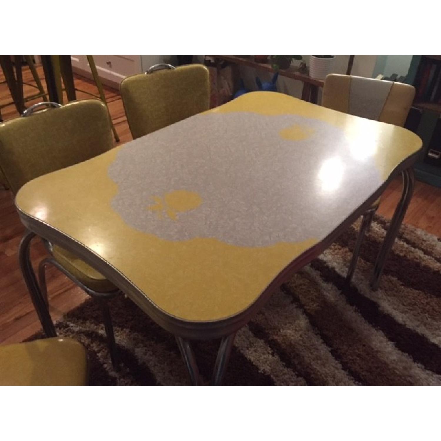 Vintage Mid Century Formica Table w/ 4 Chairs - image-1