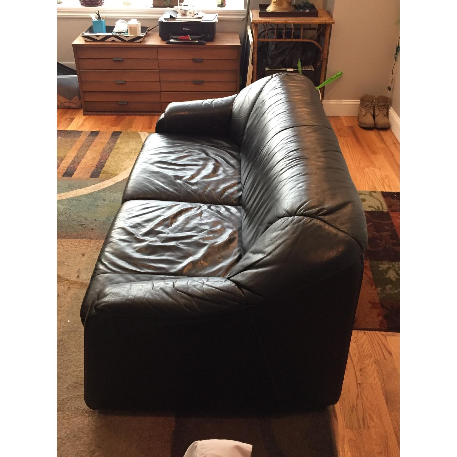 Bloomingdale's Leather Loveseat - image-1