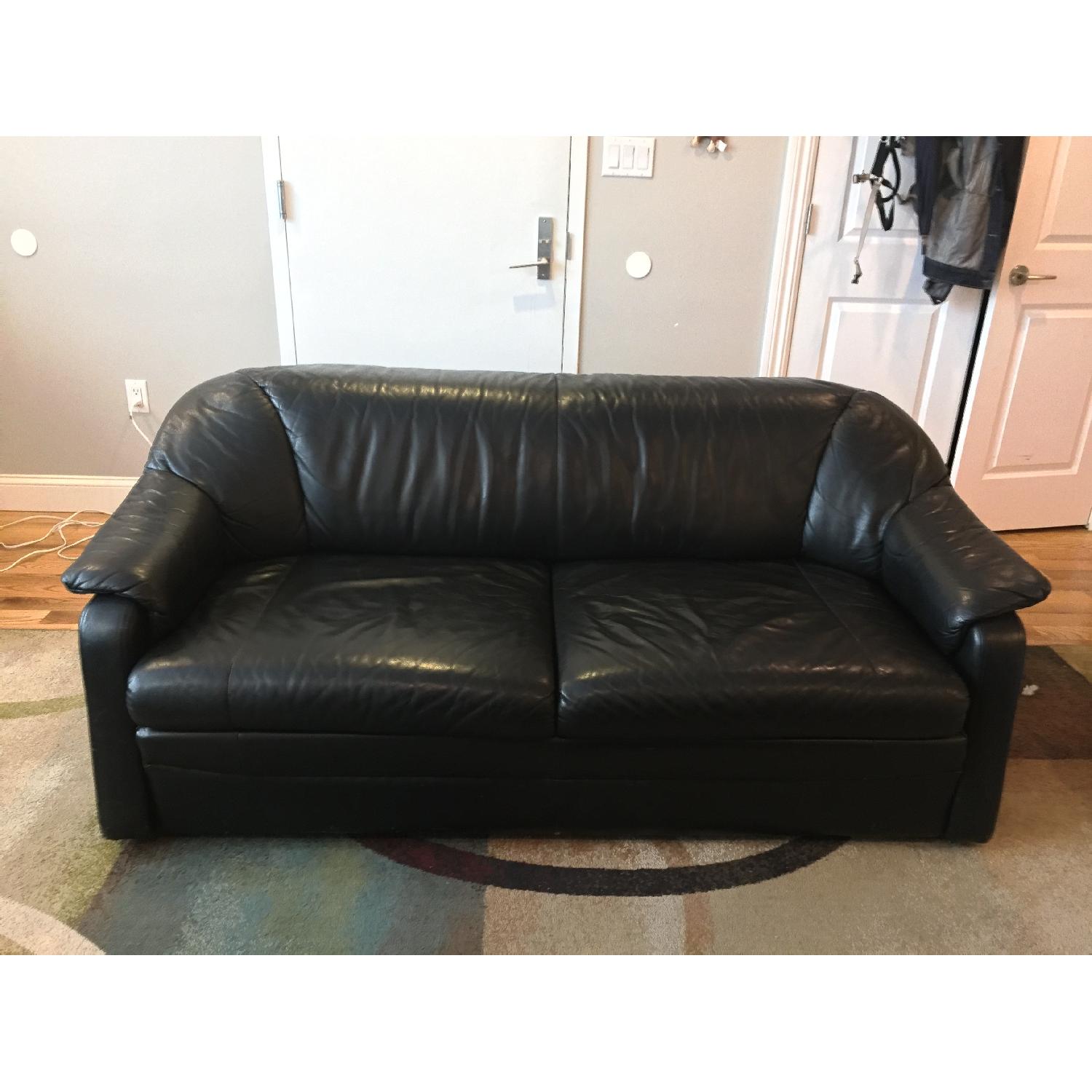 Bloomingdale's Leather Loveseat - image-2