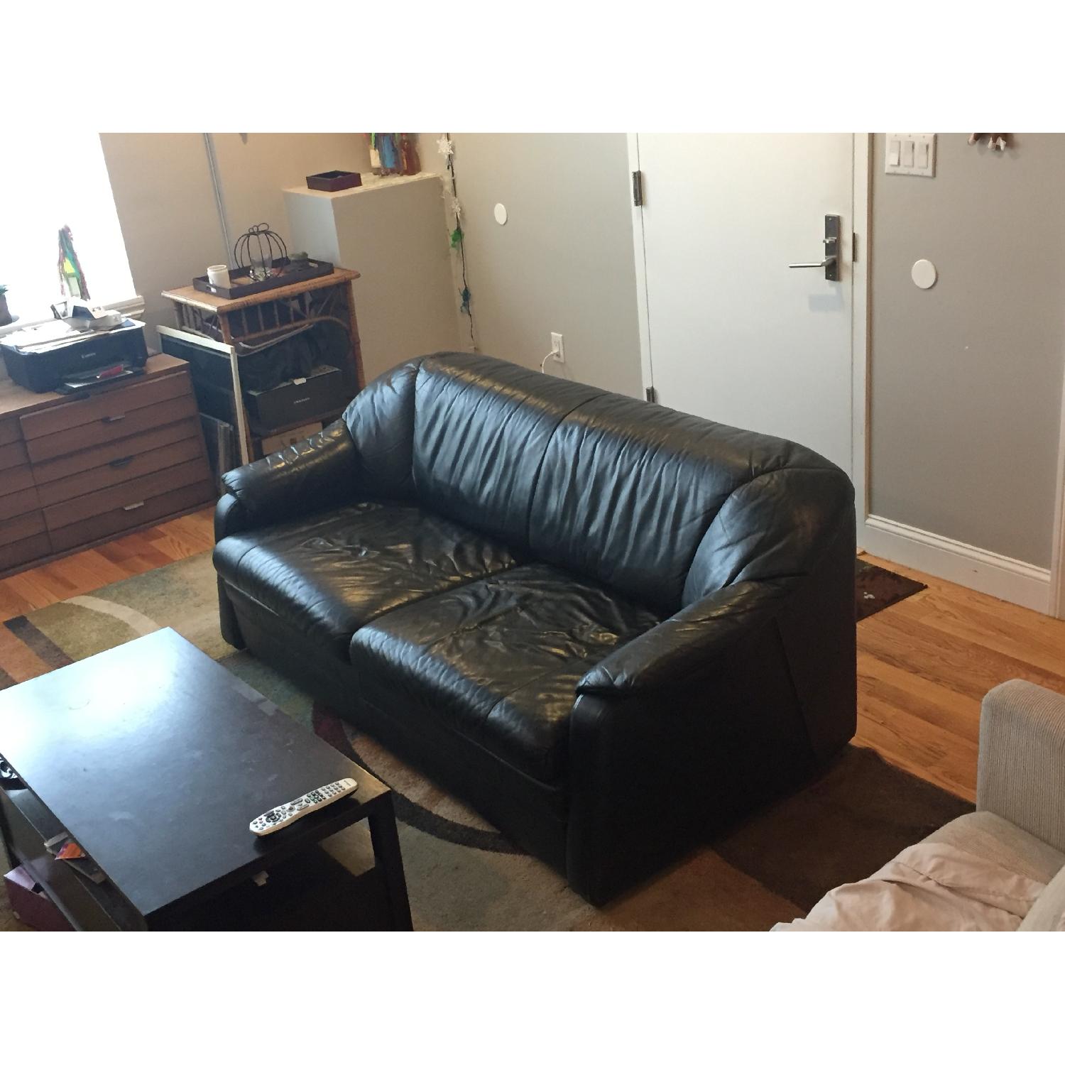 Bloomingdale's Leather Loveseat - image-4