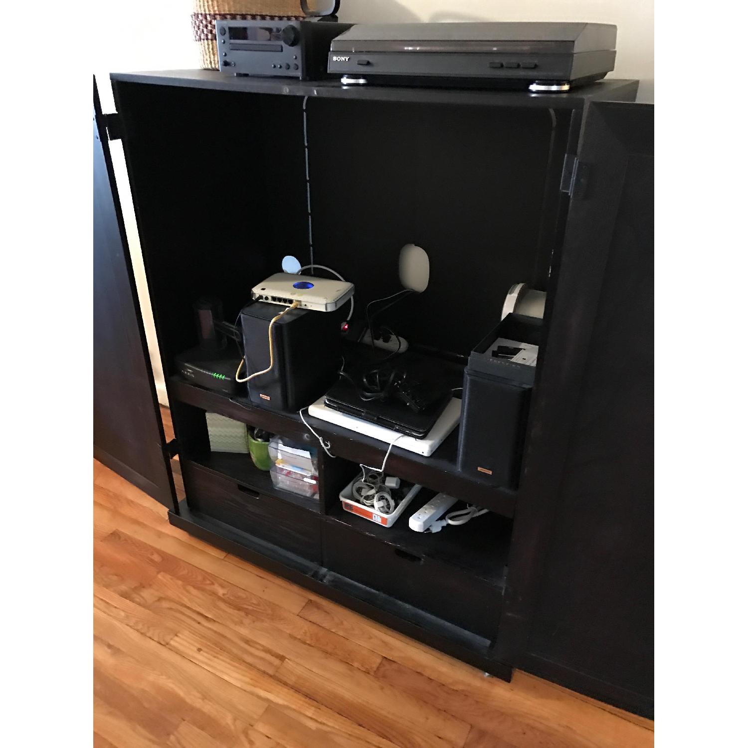 Espresso Wood Media Cabinet - image-2