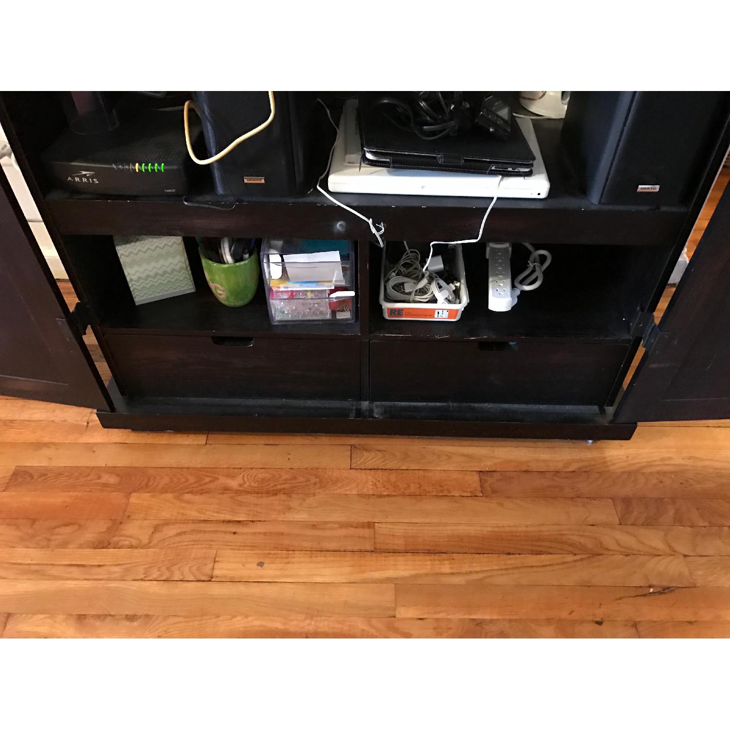 Espresso Wood Media Cabinet - image-3