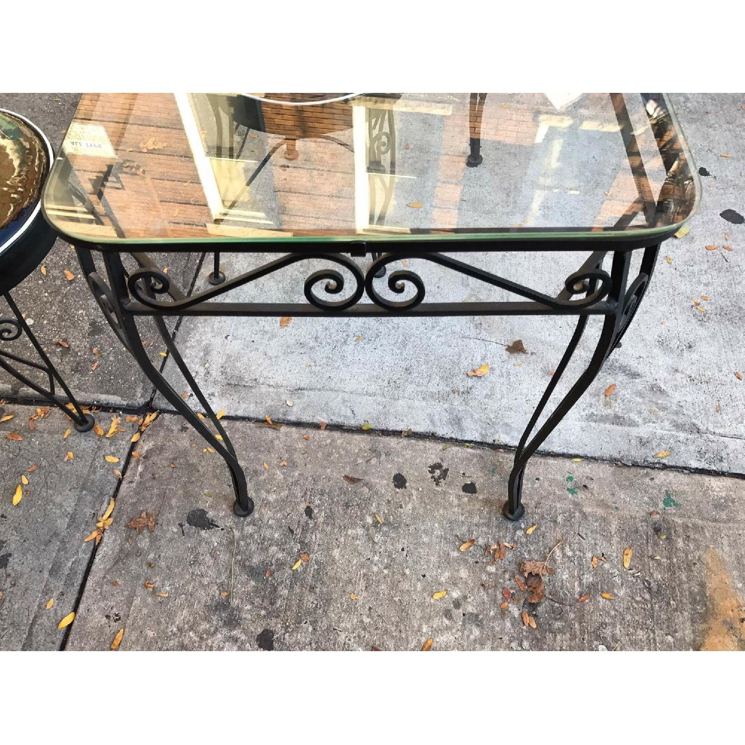 1950s Vintage Glass Top Table w/ 2 Chairs AptDeco