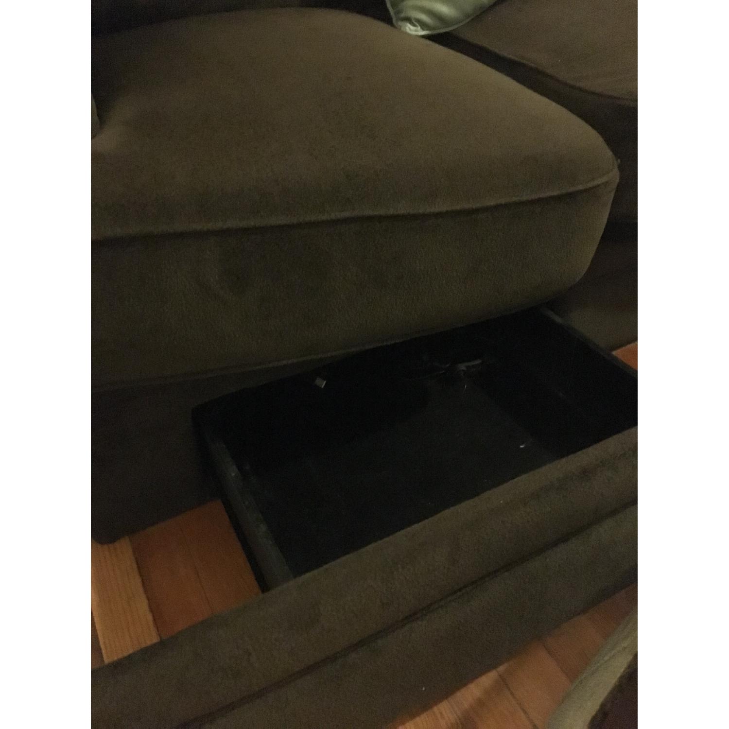 Bob's Chocolate Brown L-Shaped Couch Sectional w/ Hidden Storage - image-5