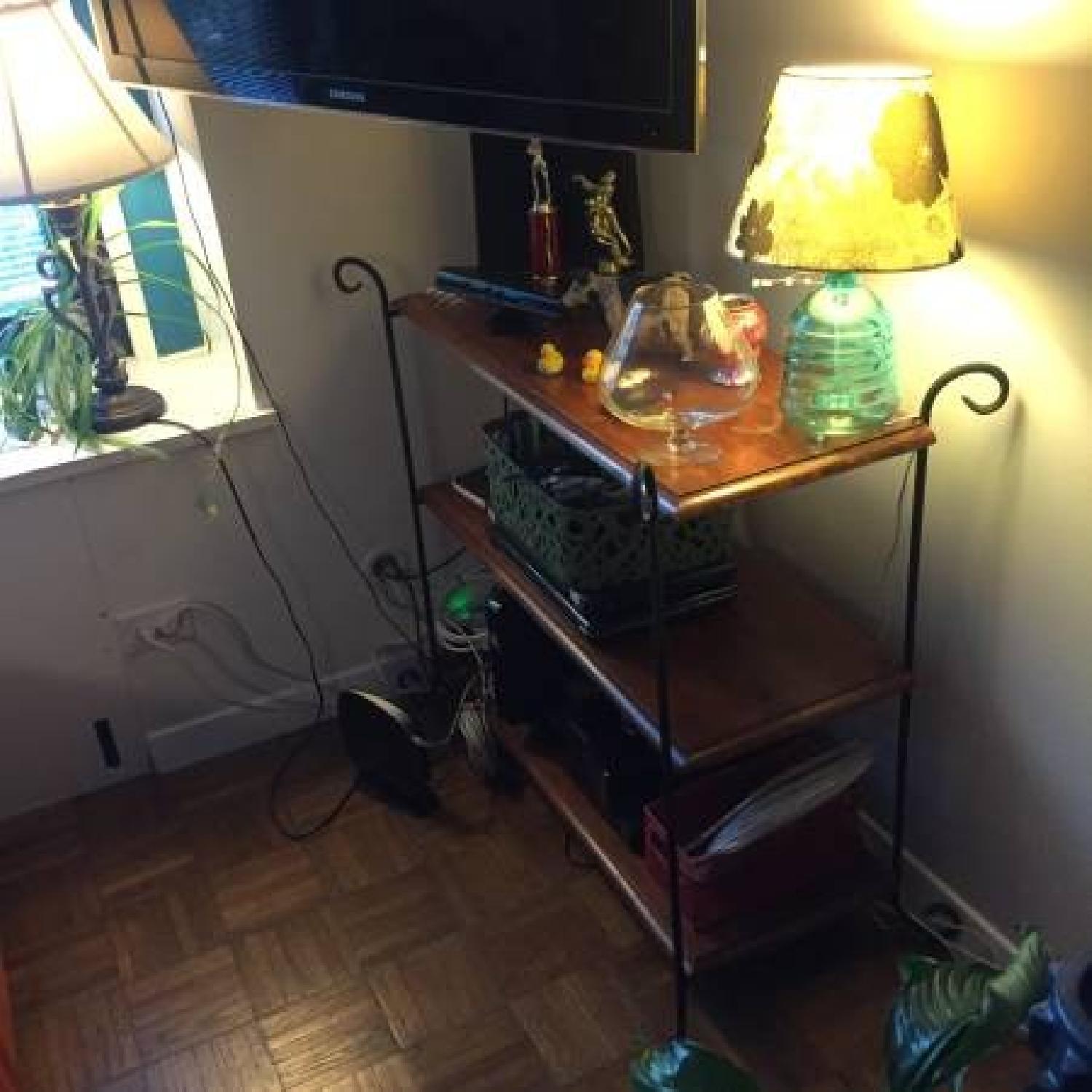 Cast Iron & Wood Shelf Unit - image-1