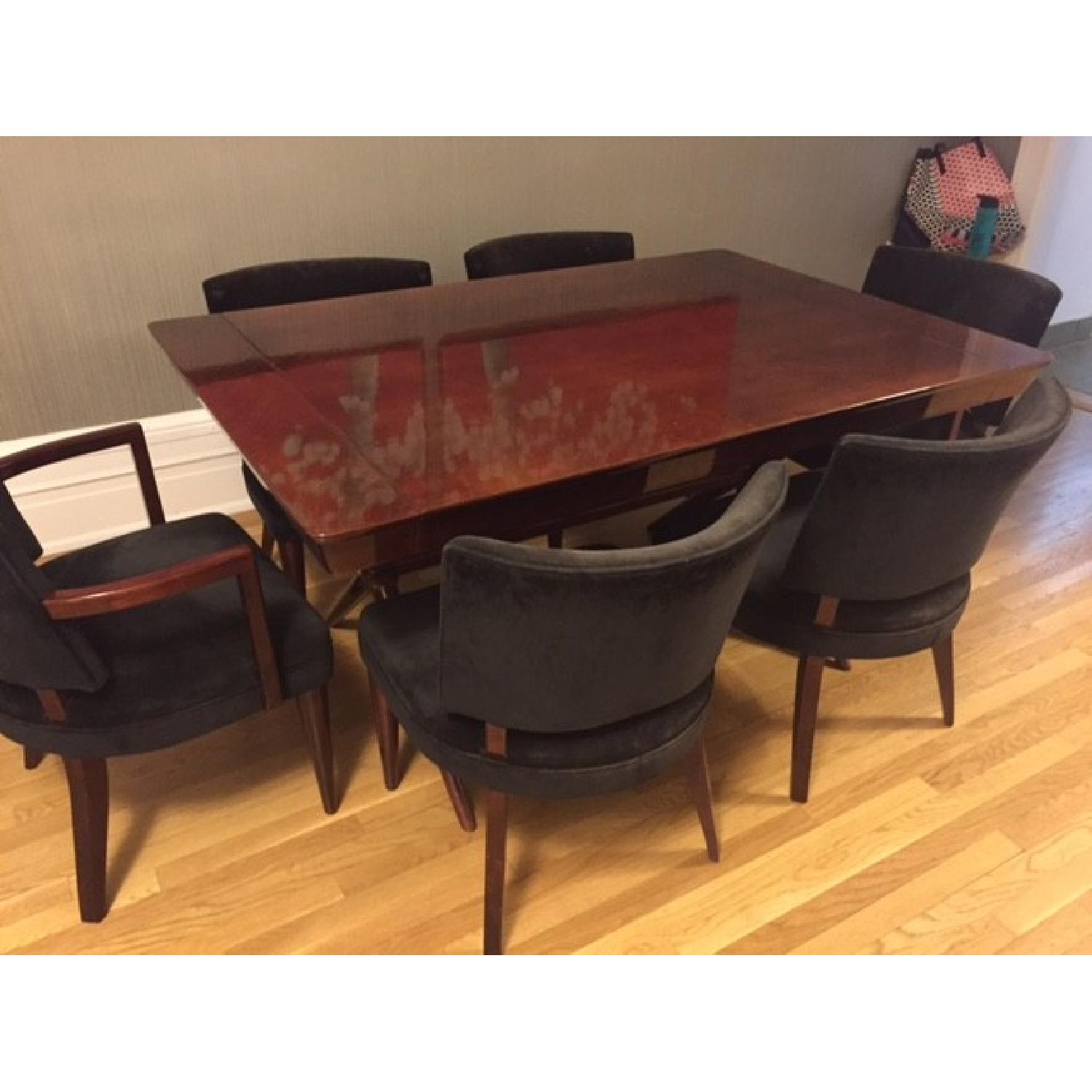 Depression Modern Art Deco Dining Room Table w/ 6 Chairs - image-1