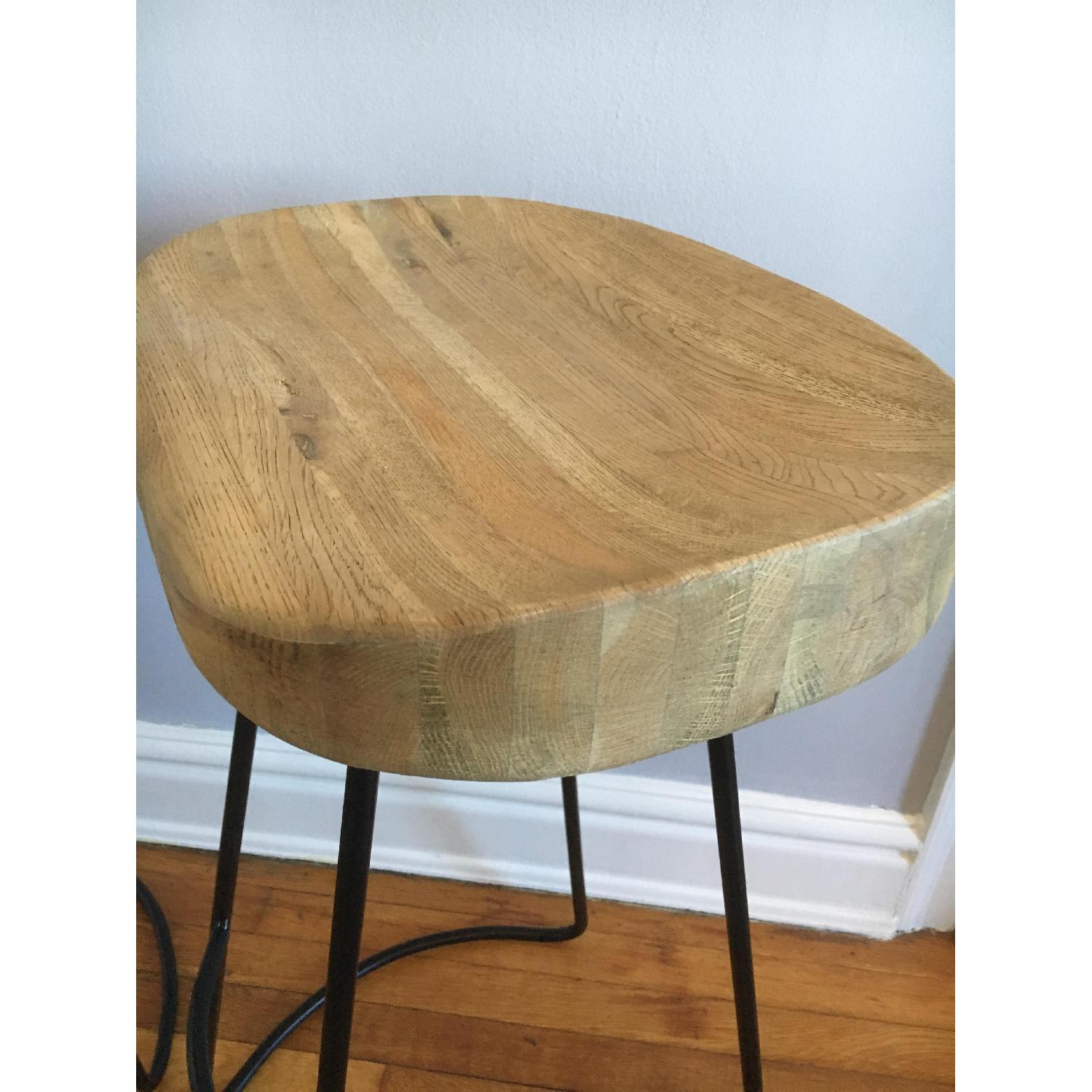Restoration Hardware Weathered Oak Bar Stools - image-4
