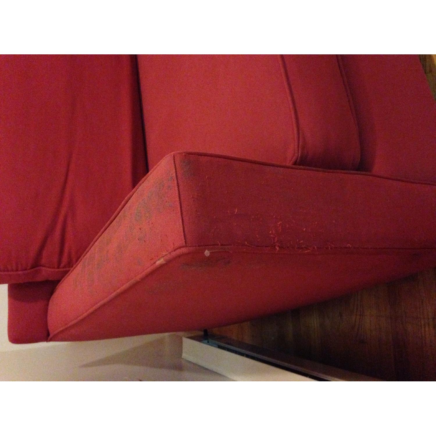 Crate & Barrel Red Sofa - image-2