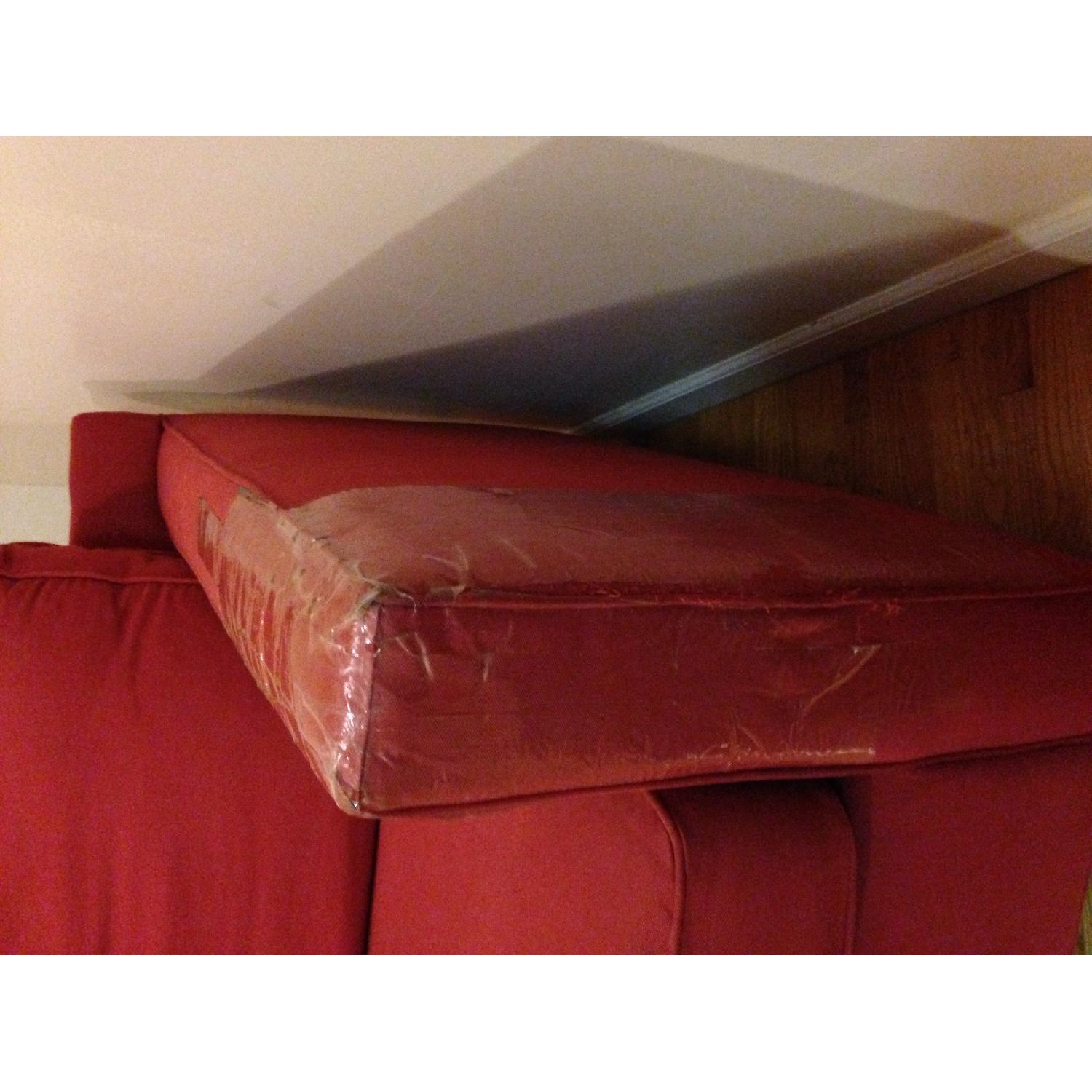 Crate & Barrel Red Sofa - image-3