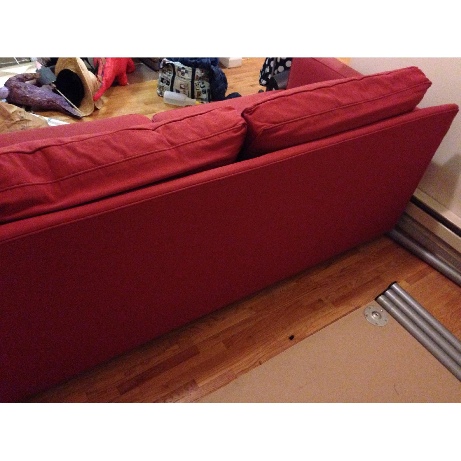 Crate & Barrel Red Sofa - image-4