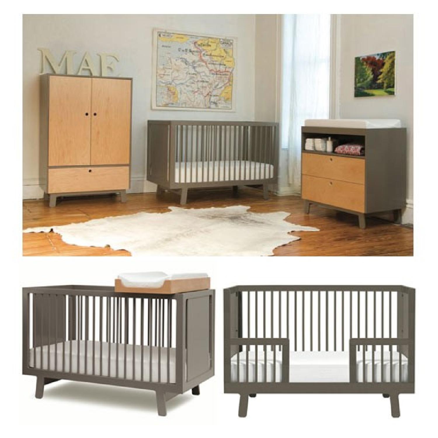 Oeuf Sparrow Crib in Grey - image-1