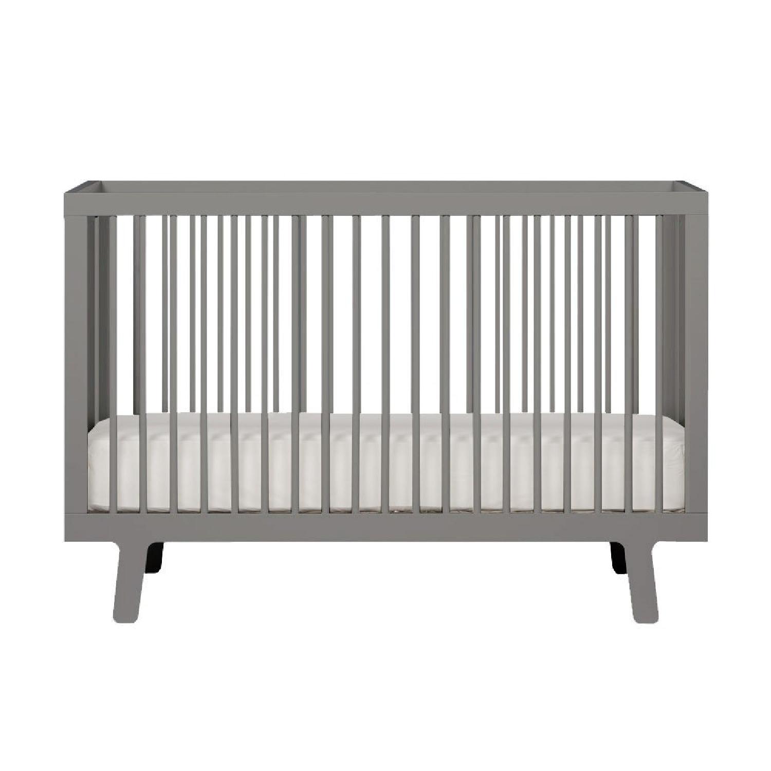 Oeuf Sparrow Crib in Grey - image-2