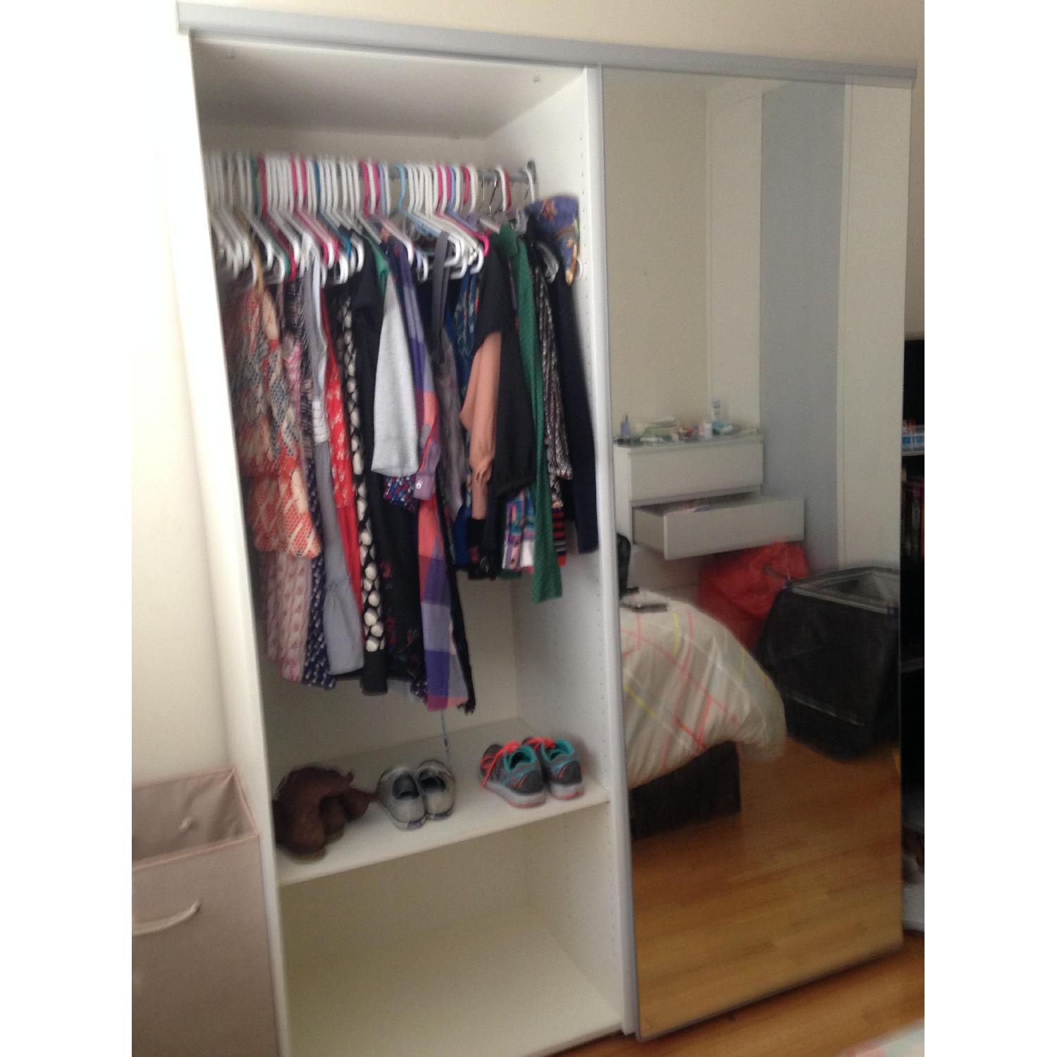Ikea Wardrobe with Mirrored Sliding Door - image-3