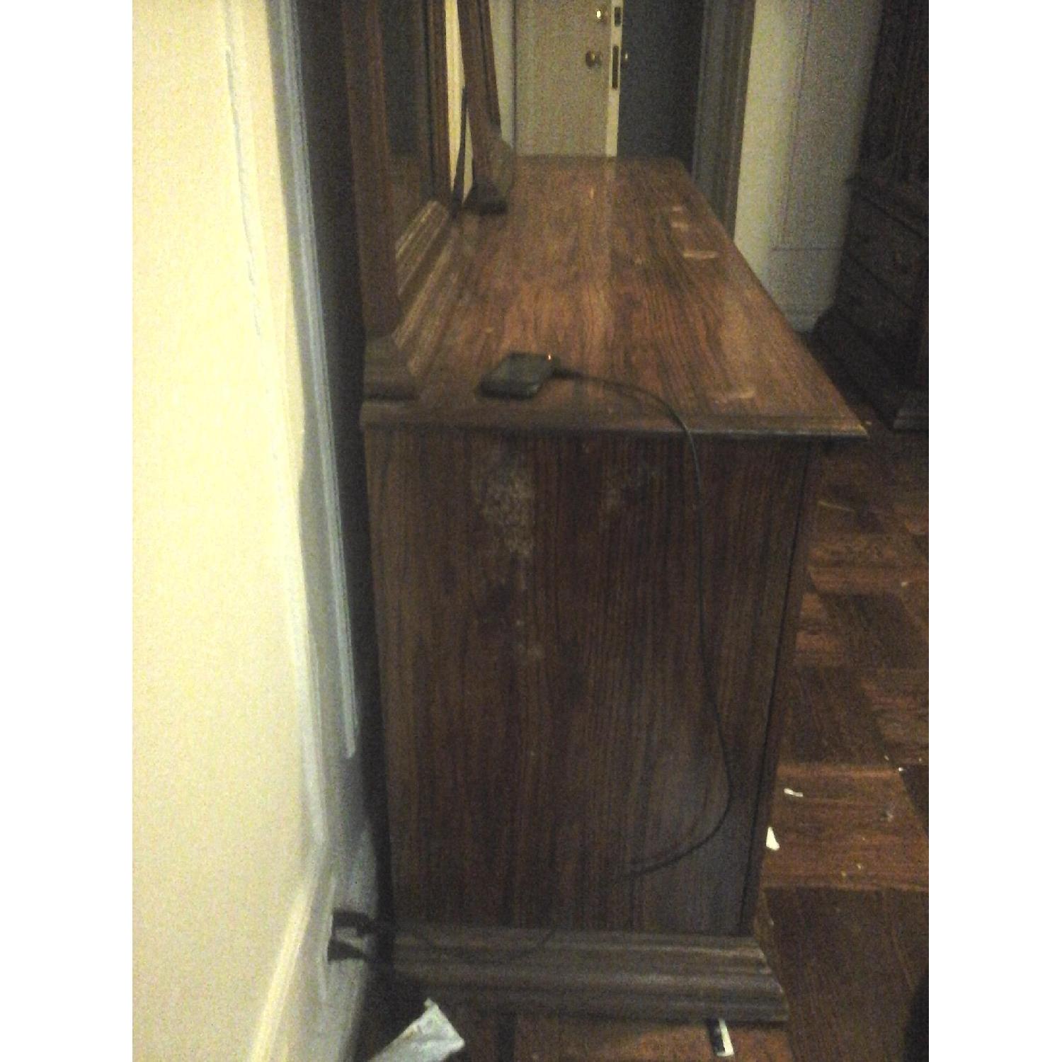 Antique Wood Double Mirror Dresser - image-5