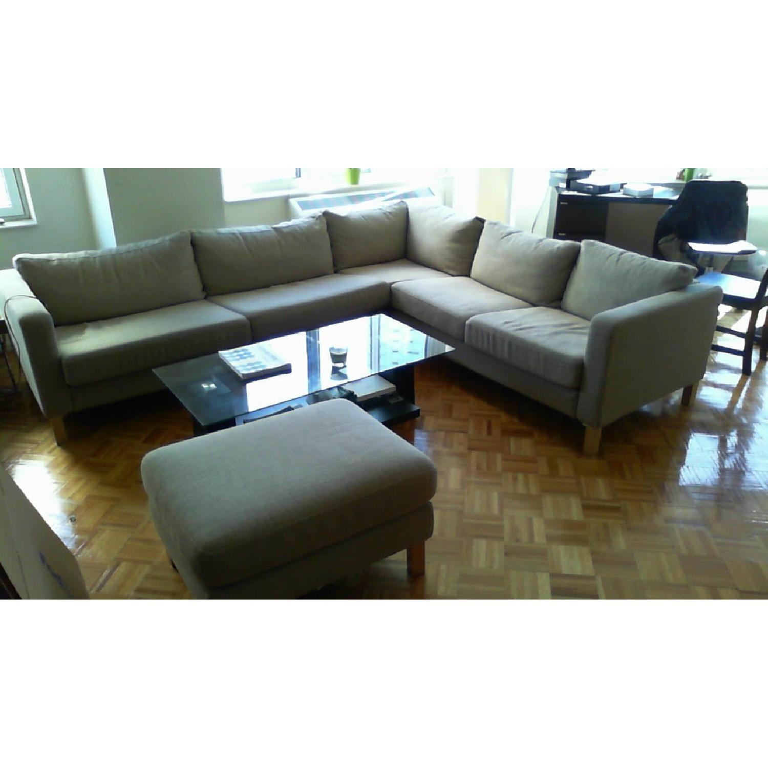 Ikea L Shaped Couch with Footstool AptDeco