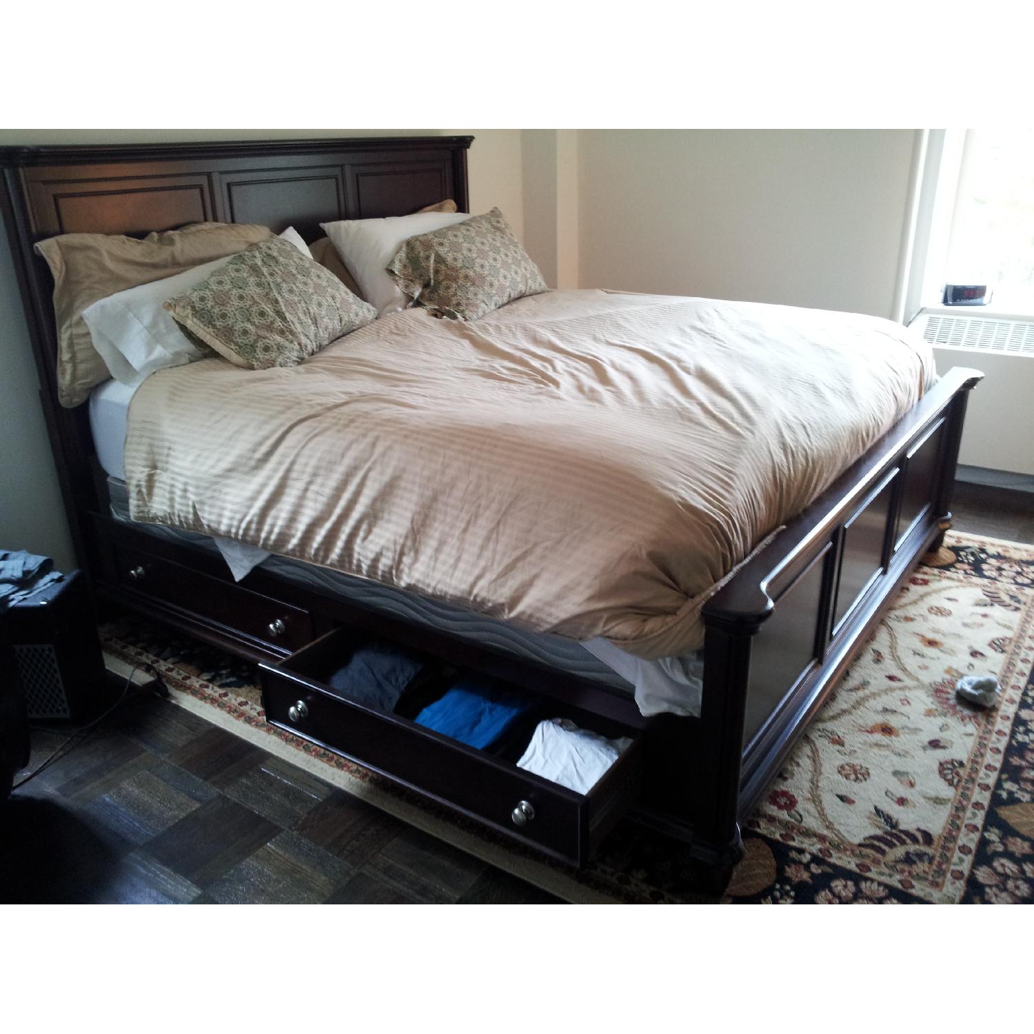 Bob's Furniture King Size Wooden Bed Frame - image-2