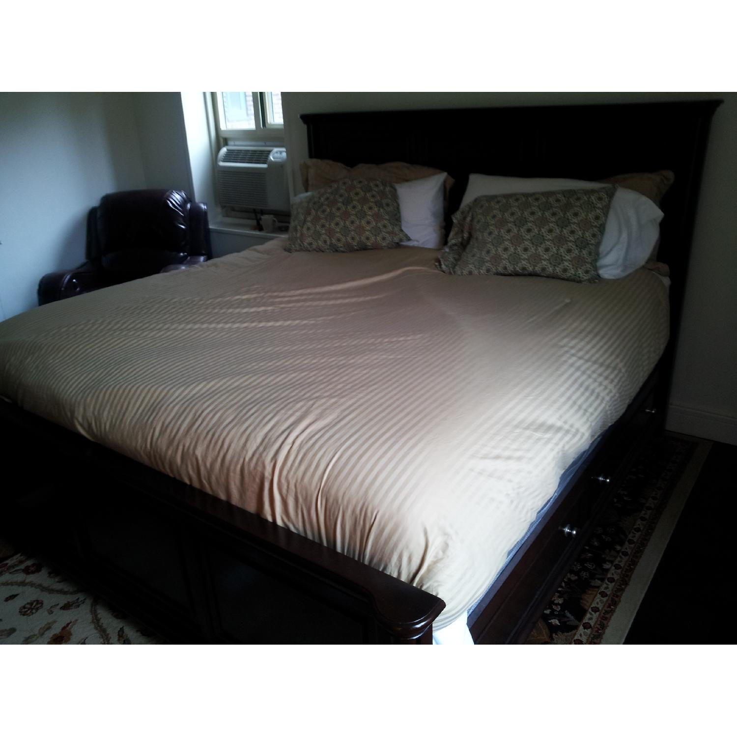Bob's Furniture King Size Wooden Bed Frame - image-3