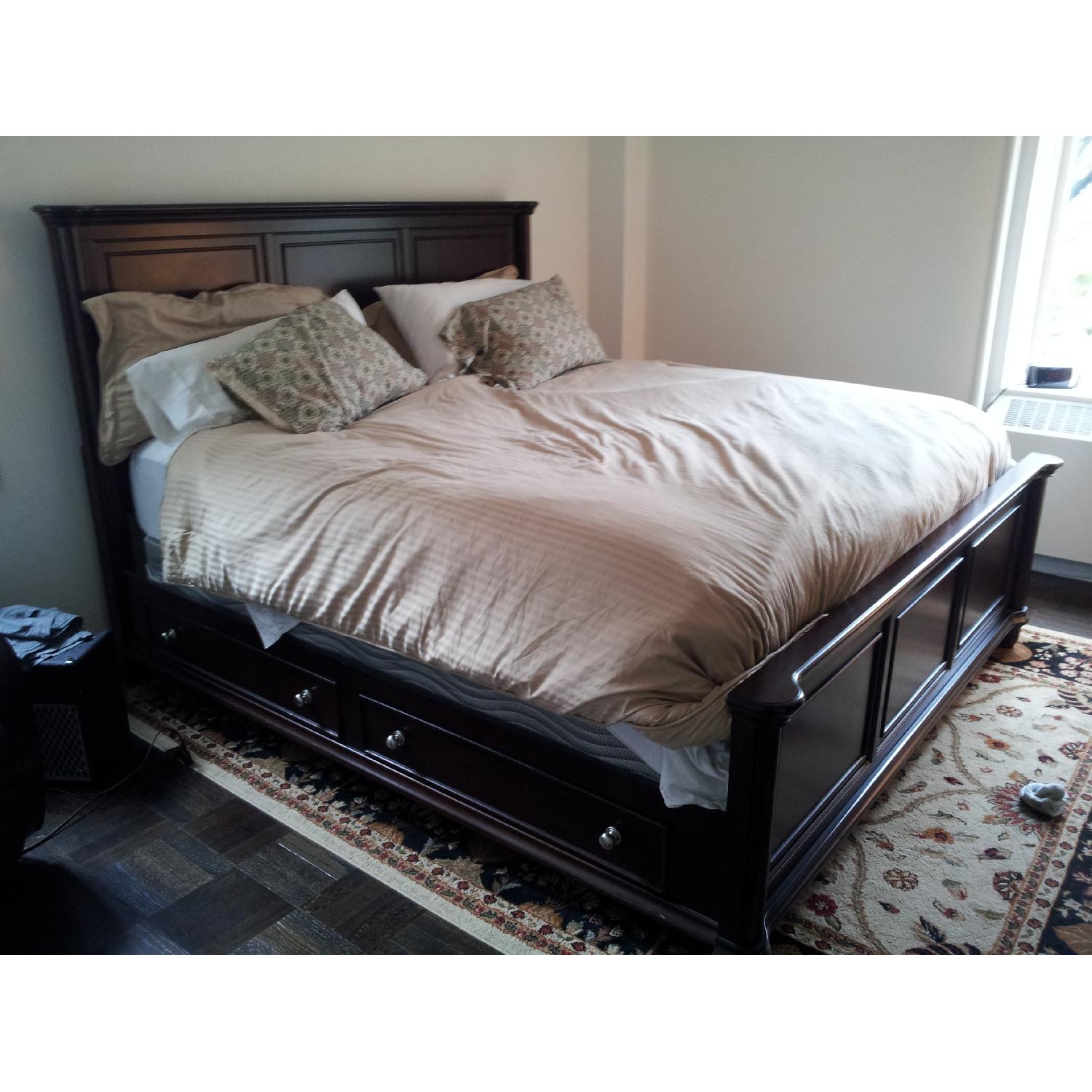 Bob's Furniture King Size Wooden Bed Frame - image-5