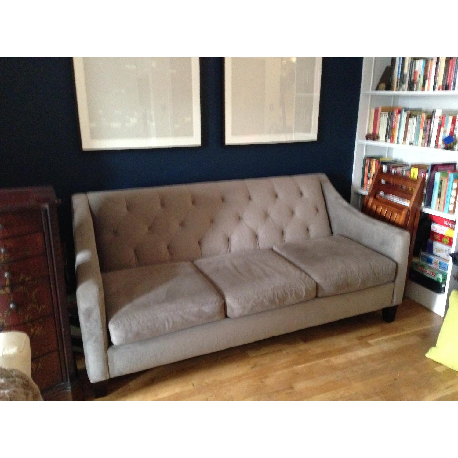 Macy's Granite Tufted Sofa/Couch - image-1