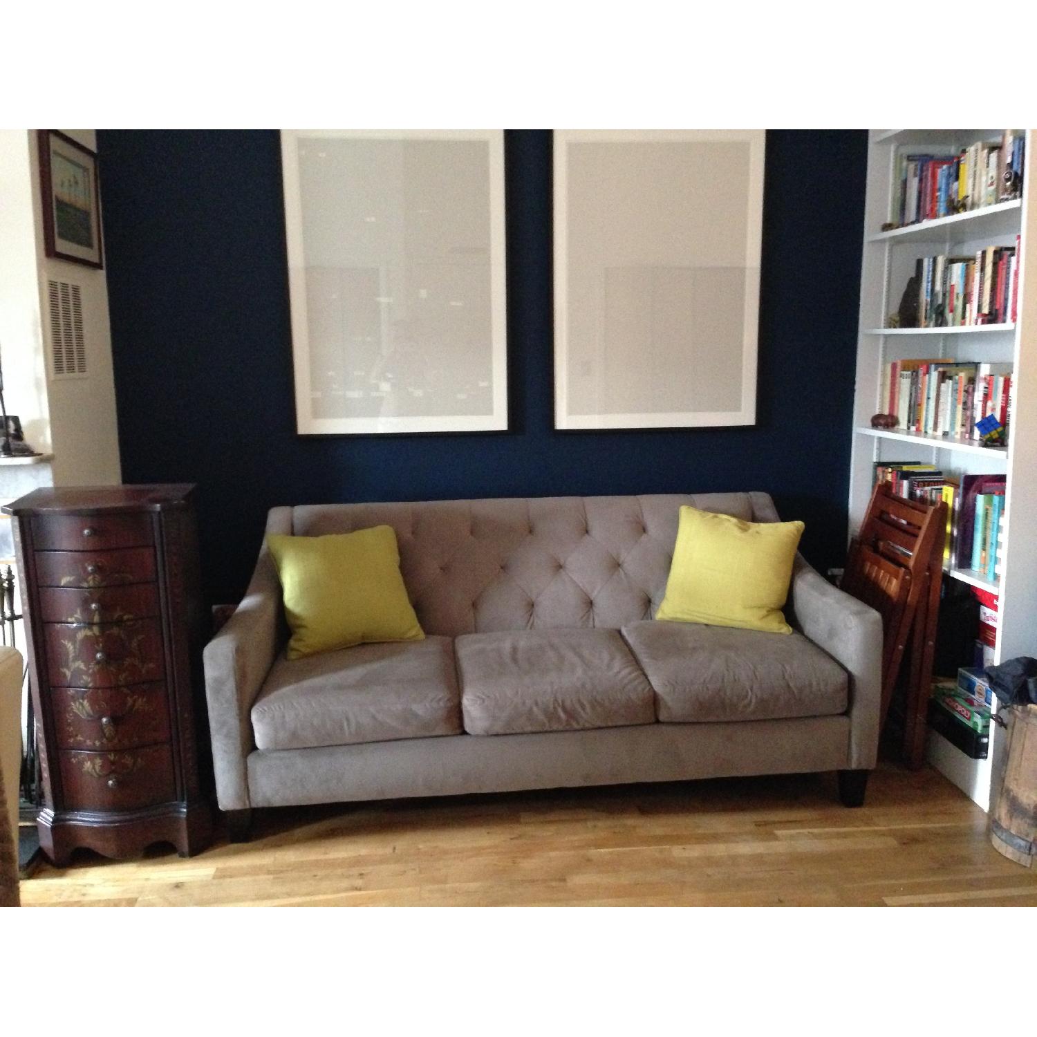 Macy's Granite Tufted Sofa/Couch - image-2