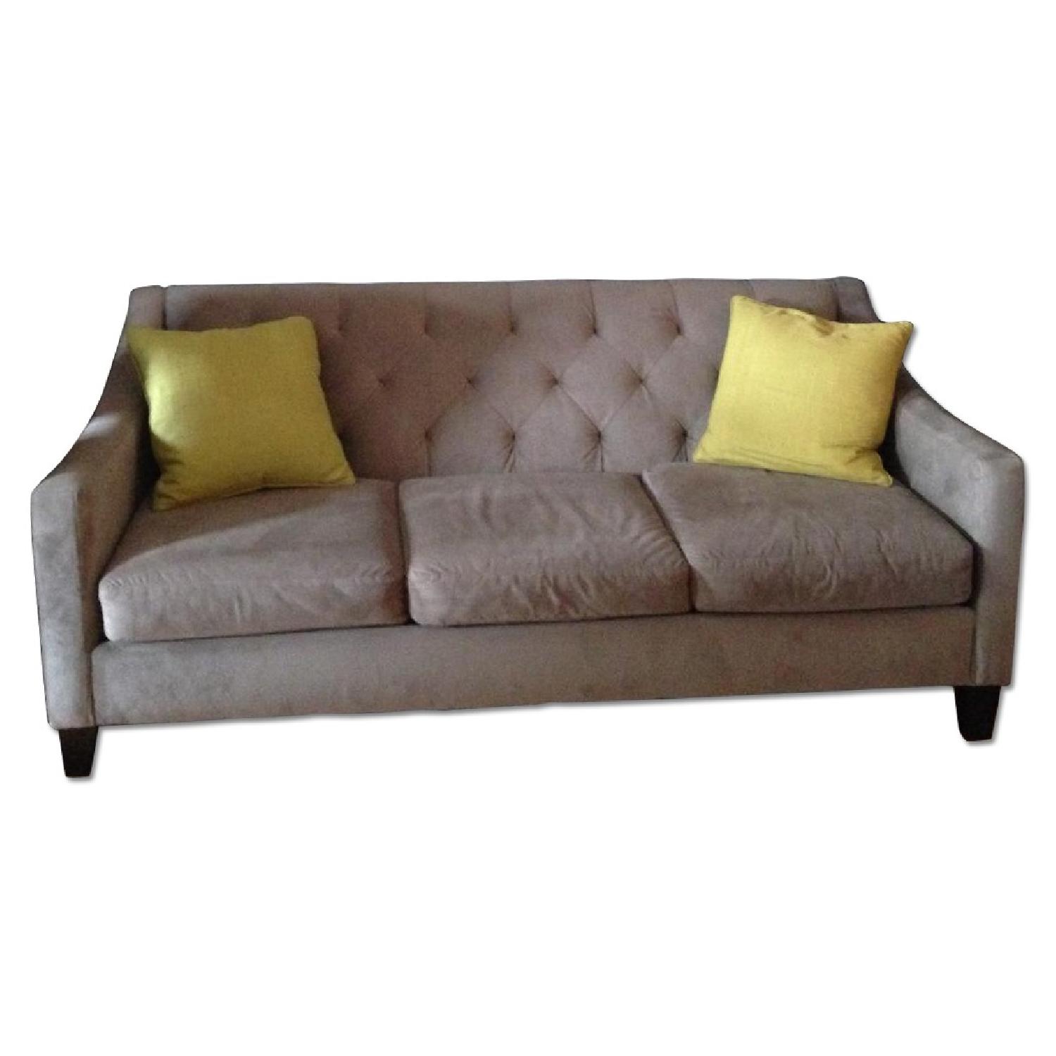 Macy's Granite Tufted Sofa/Couch - image-0