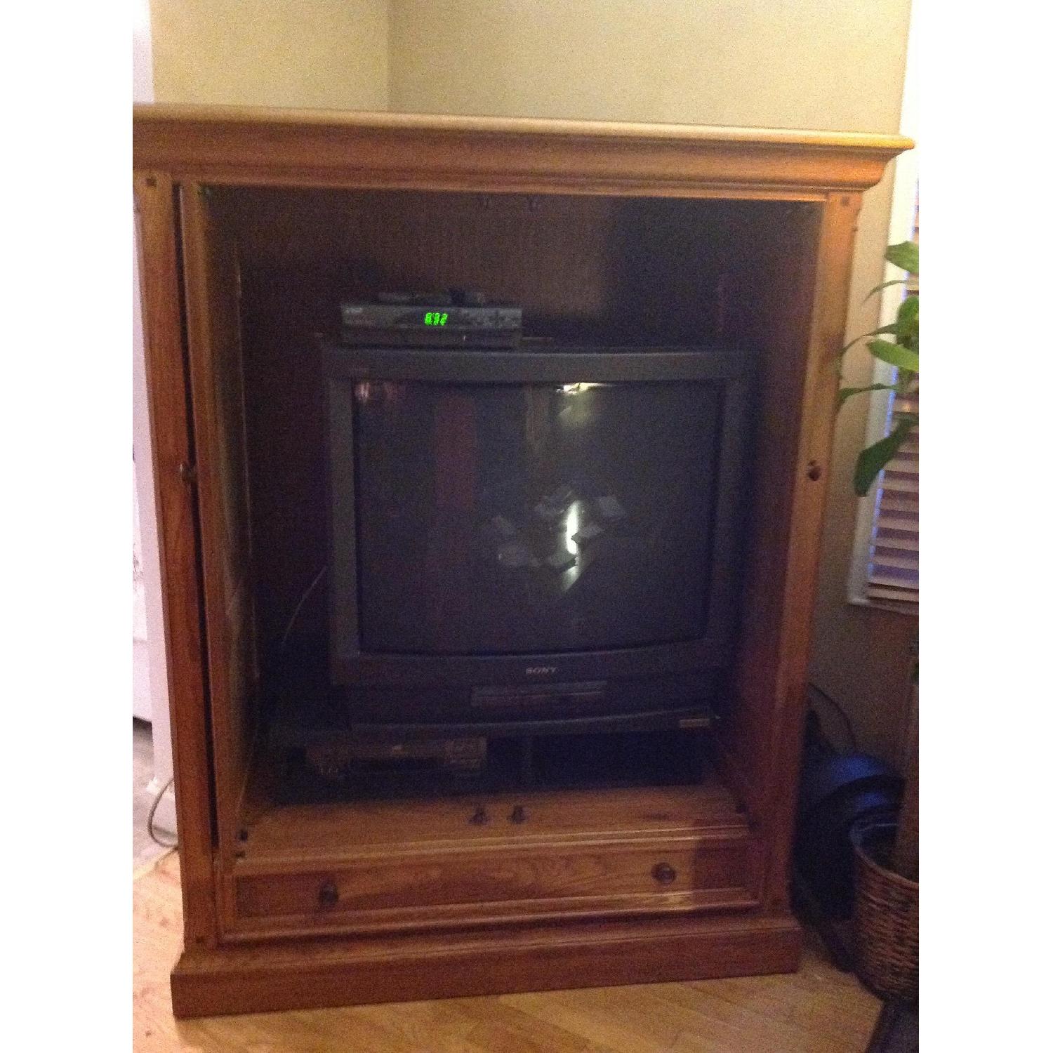 Thomasville Mission Style Oak Entertainment Center - image-1