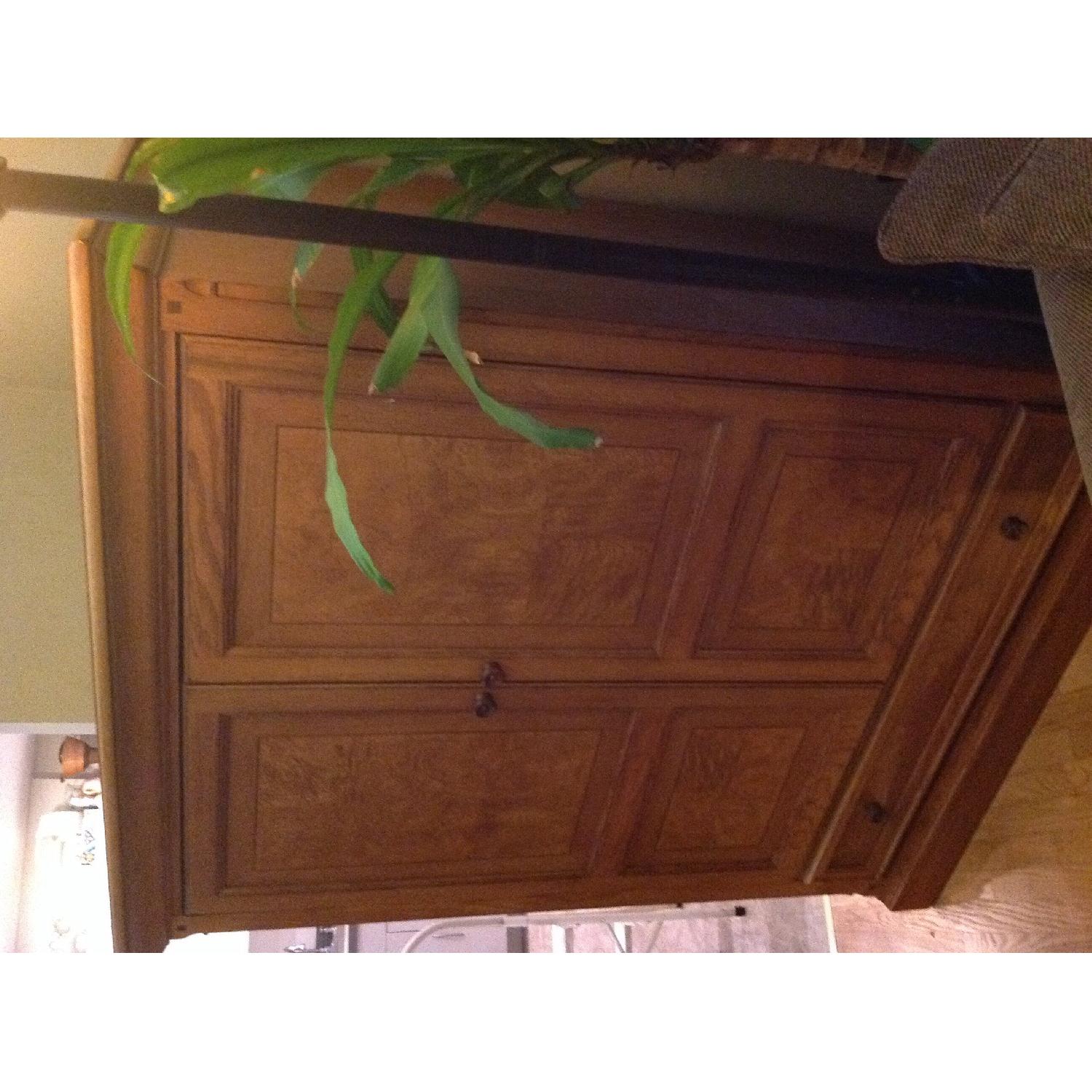 Thomasville Mission Style Oak Entertainment Center - image-2