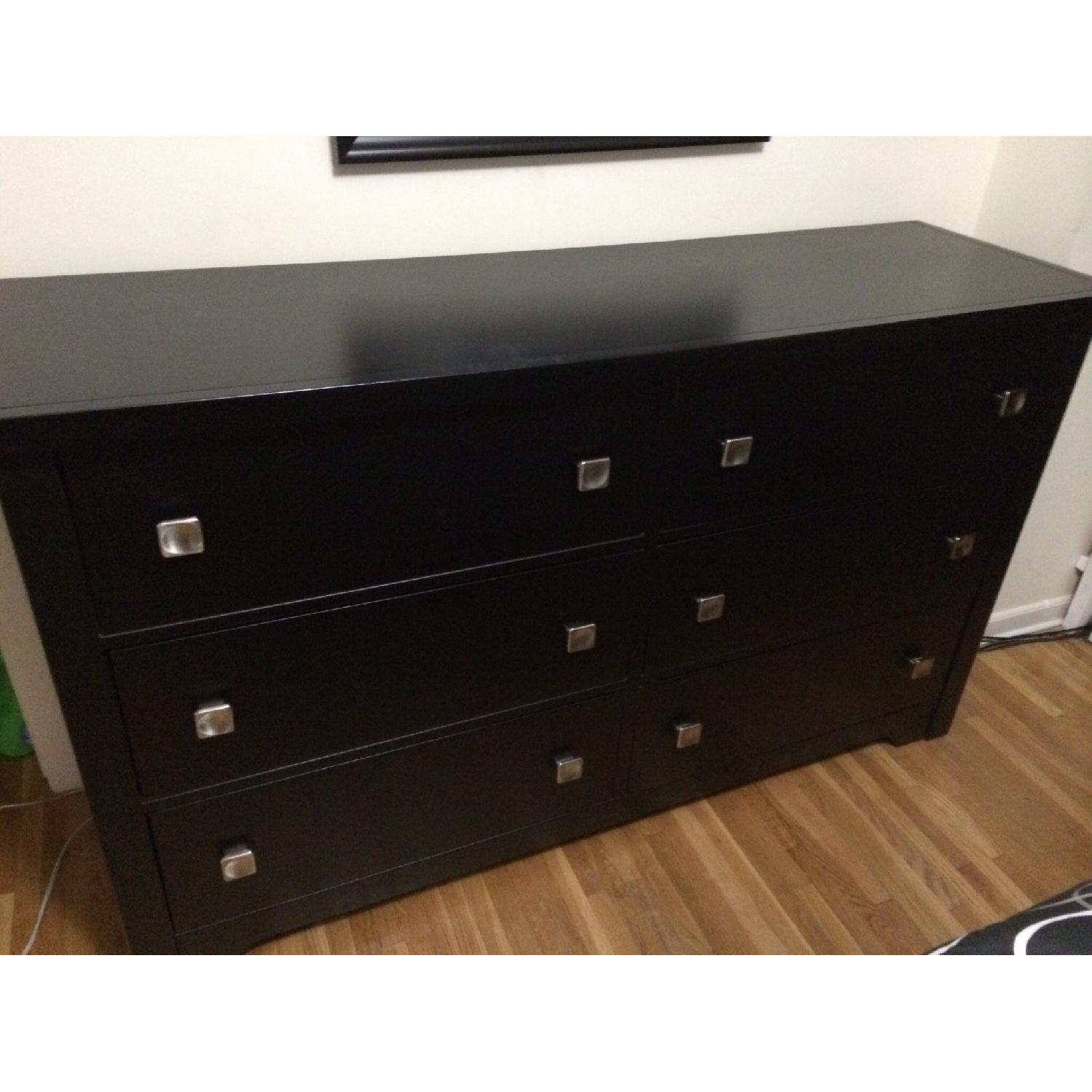 Value City Black Dresser with Matching Mirror - image-4