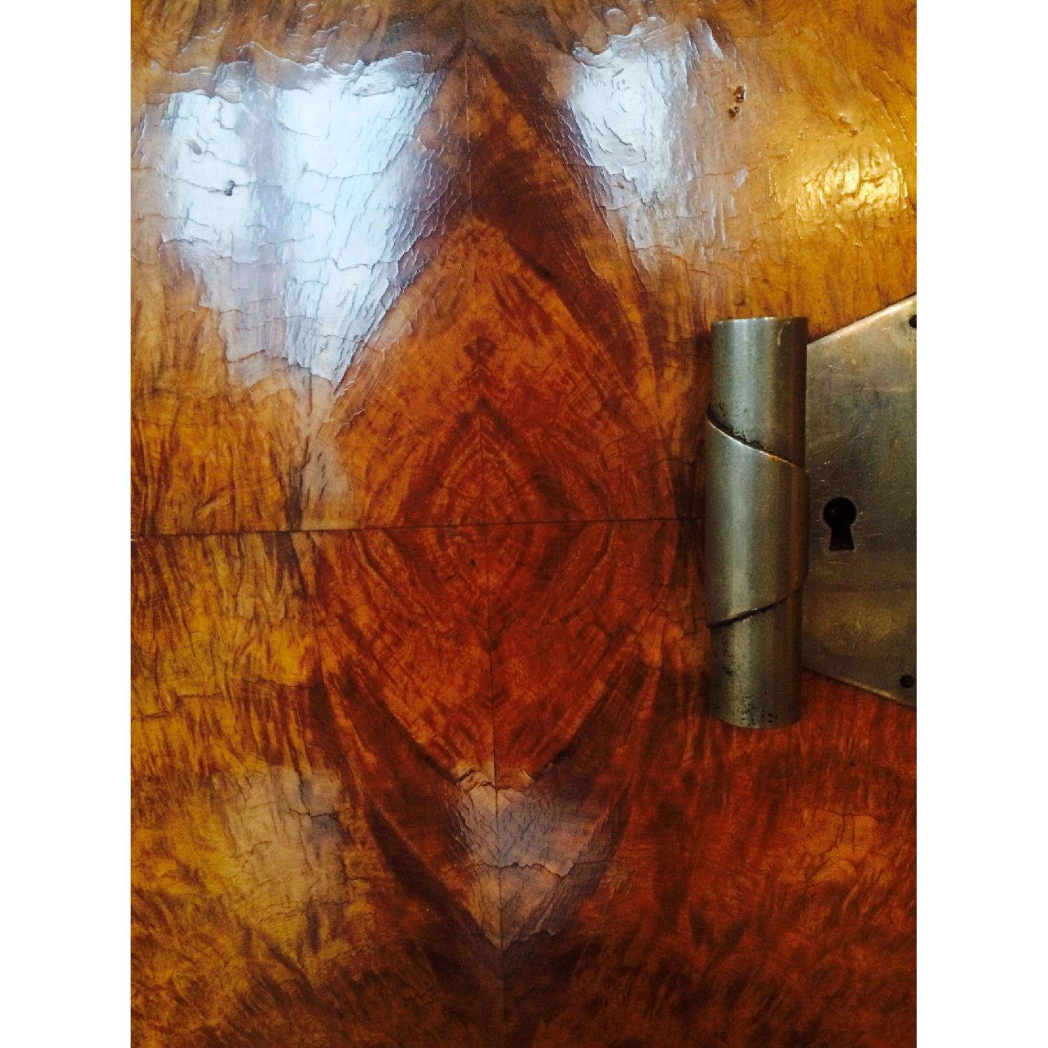Art Deco Exotic Wood Lighted Cabinet w/ Black Marble Top - image-6