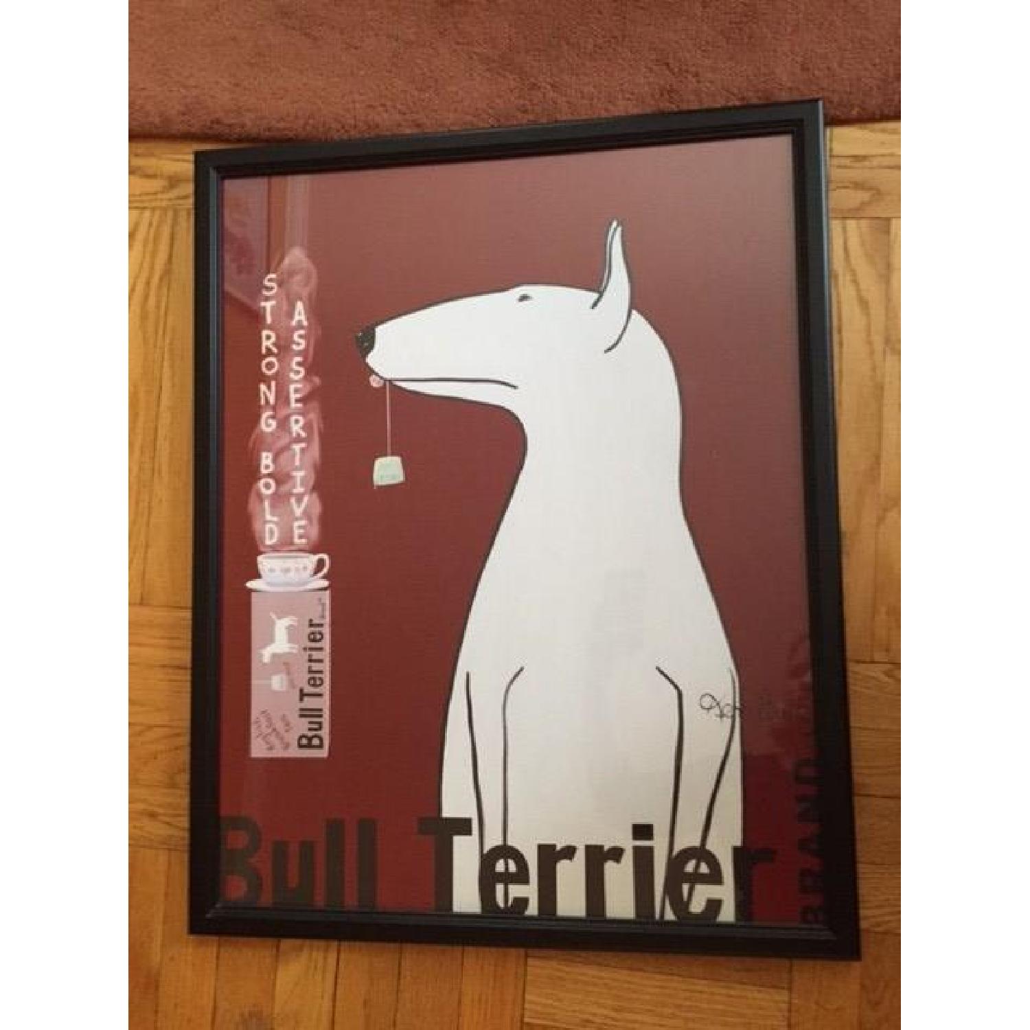 Bull Terrier Tea by Ken Bailey - Framed Art Print - image-1