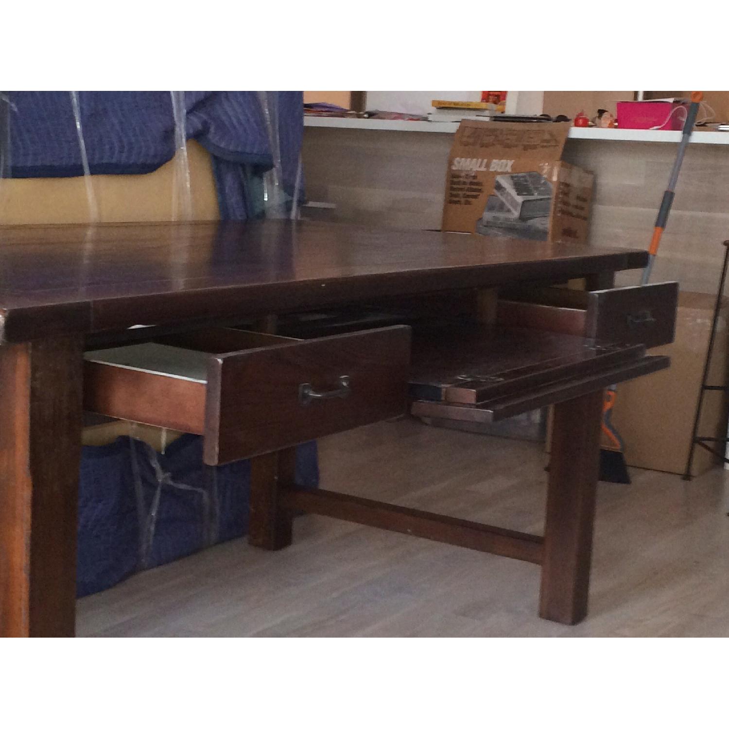 Pottery Barn Dark Wood Dining Table - image-5