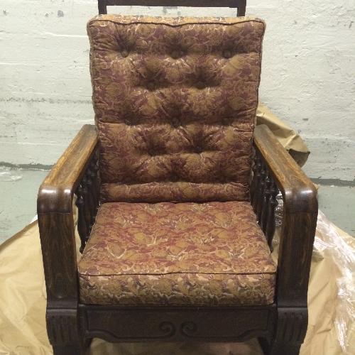 Used Antique Upholstered Horsehair Rocking Chair for sale on AptDeco