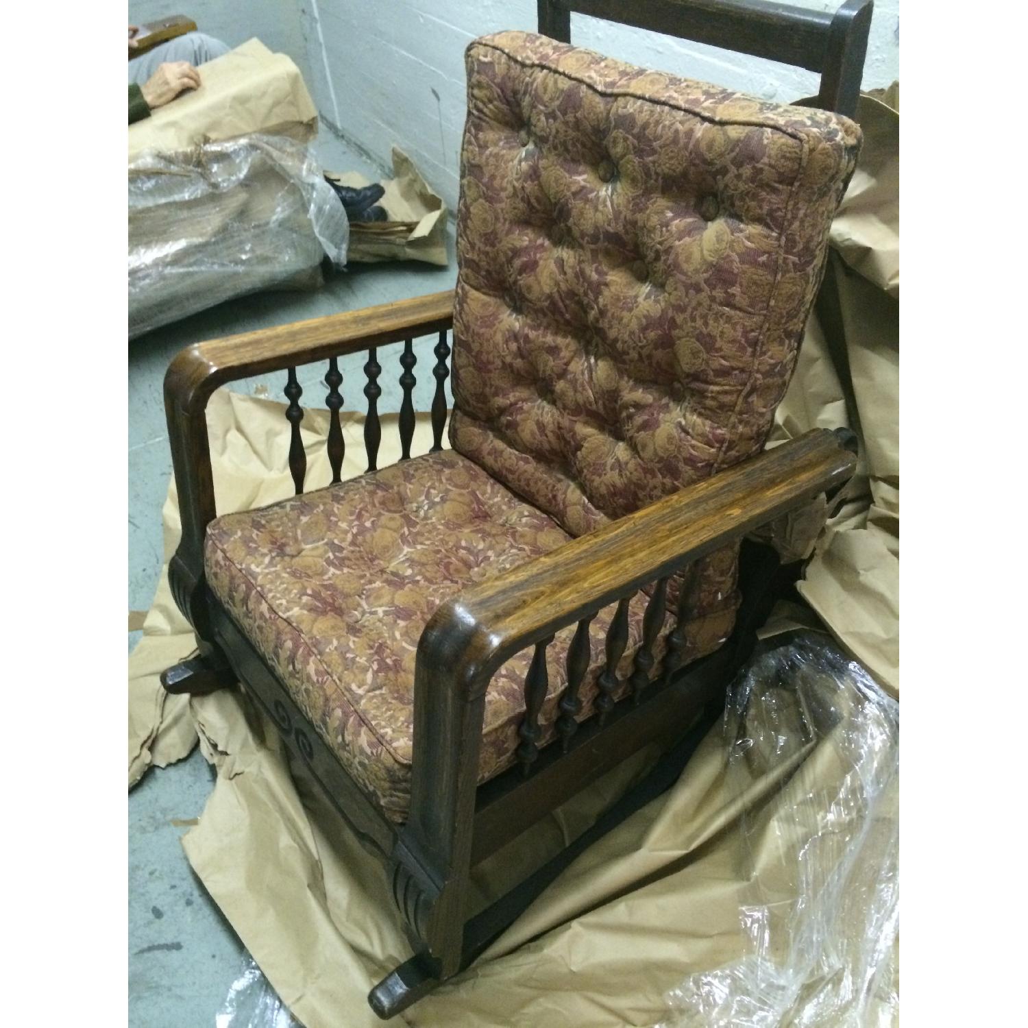 Antique Upholstered Horsehair Rocking Chair - image-3