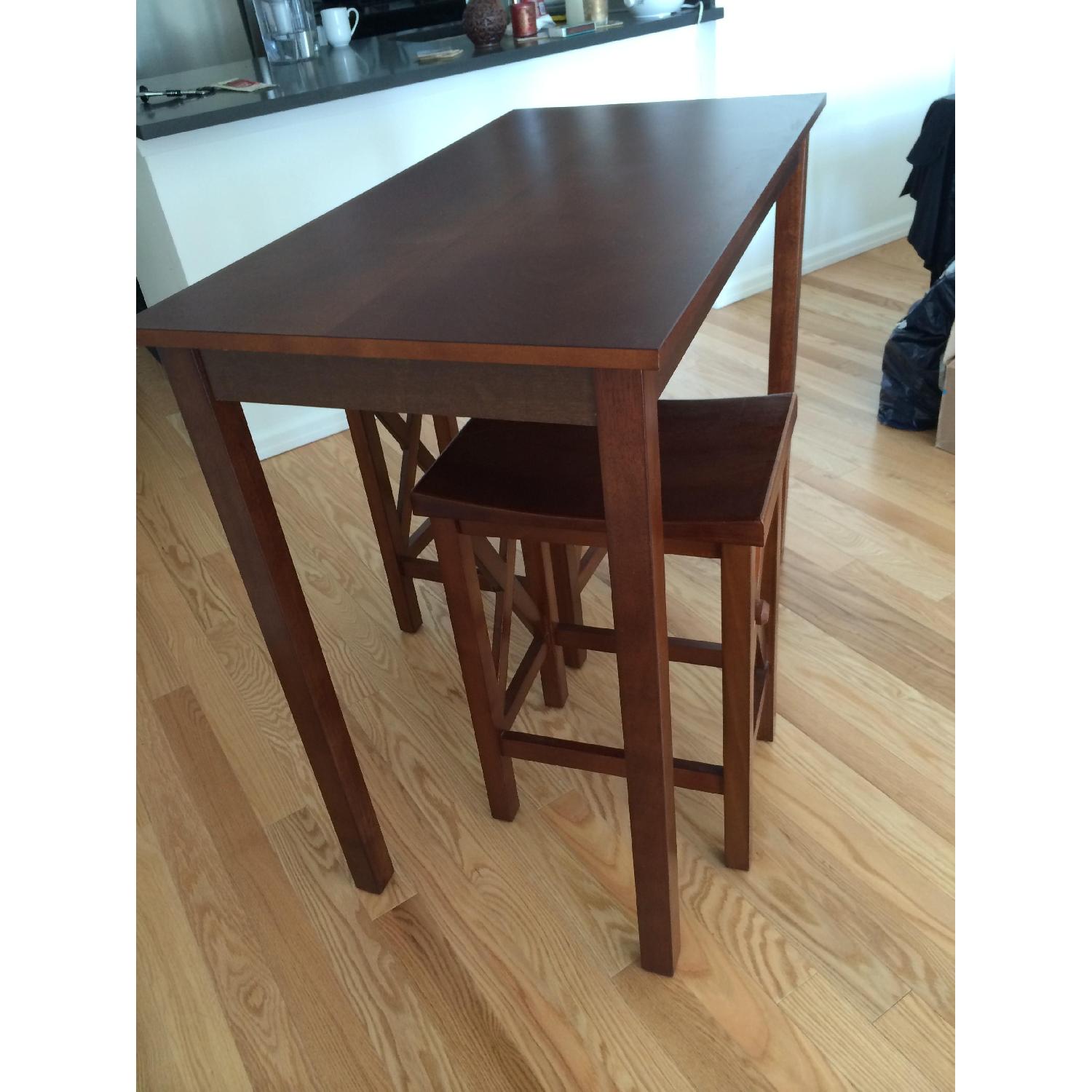 Home Decorators Collection Brexley Chestnut 4-Piece Pub Set w/ 3 Stools - image-3