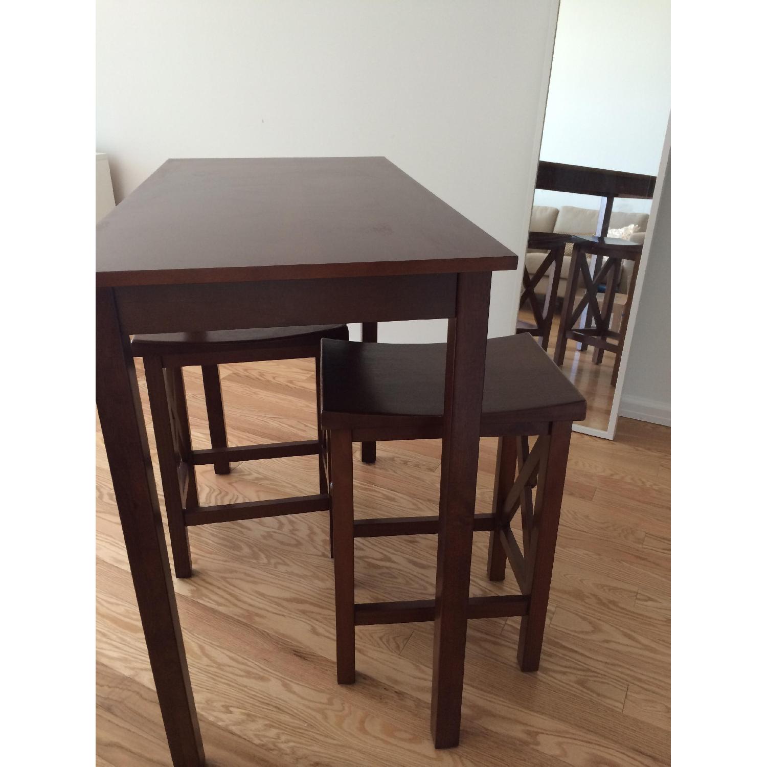 Home Decorators Collection Brexley Chestnut 4-Piece Pub Set w/ 3 Stools - image-5