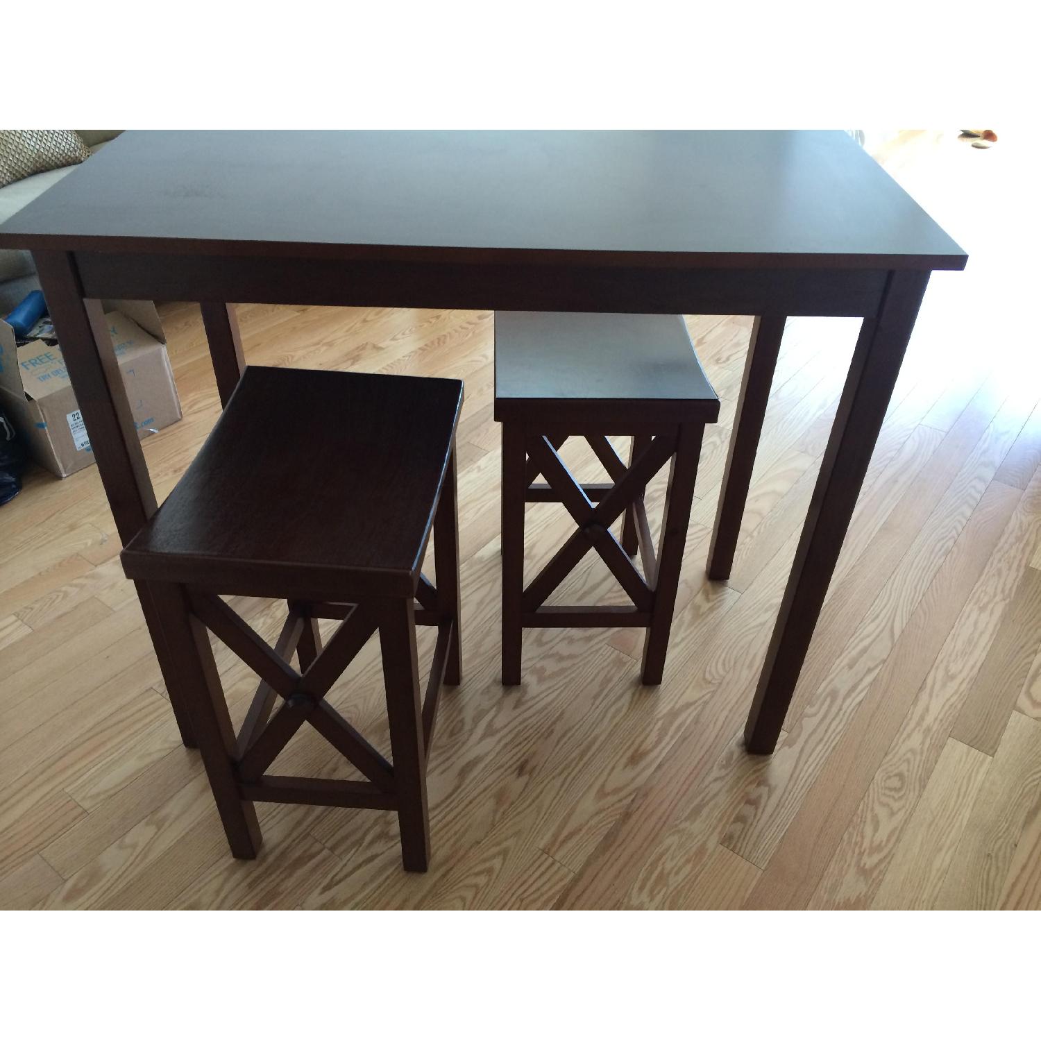 Home Decorators Collection Brexley Chestnut 4-Piece Pub Set w/ 3 Stools - image-6